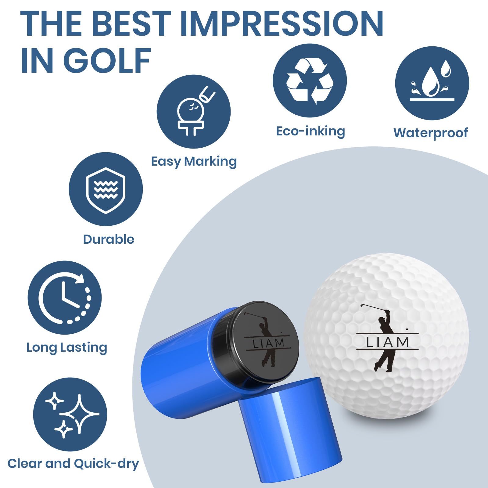 Sello personalizado de pelota de golf autoentintado marcador de monograma