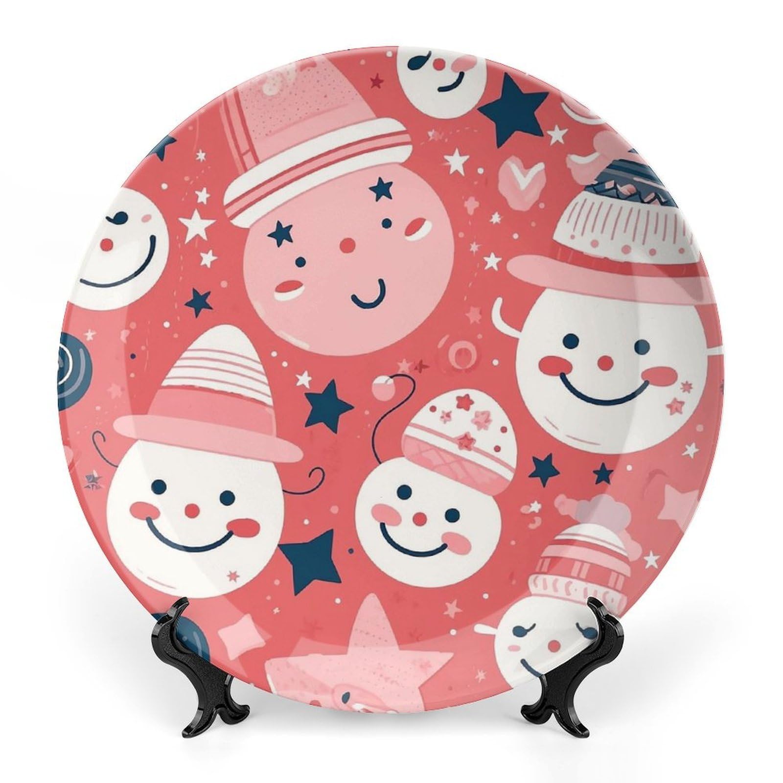 Assiette décorative en céramique d'art raffinée de 15cm pour vitrine de salle à manger