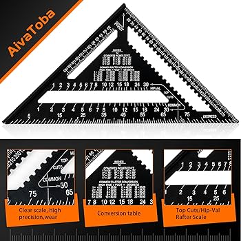 Speed Square Set, 12 Inch Aluminum Alloy Metric Triangle Ruler