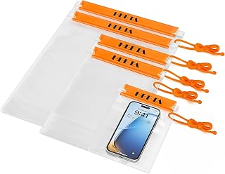 HEETA 5-Pack Clear Waterproof Dry Bag Pouch Document Holder for Phone Maps