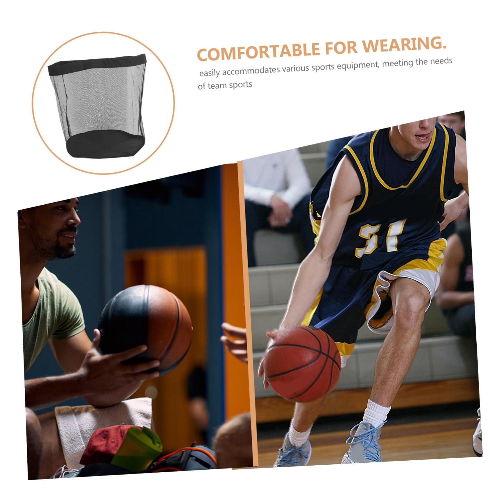 TOYANDONA Borsa Sportiva Rete Per Attrezzatura in Trasporto Chiusura Coulisse Resistente e Traspirante Per Calcio Basket e Football