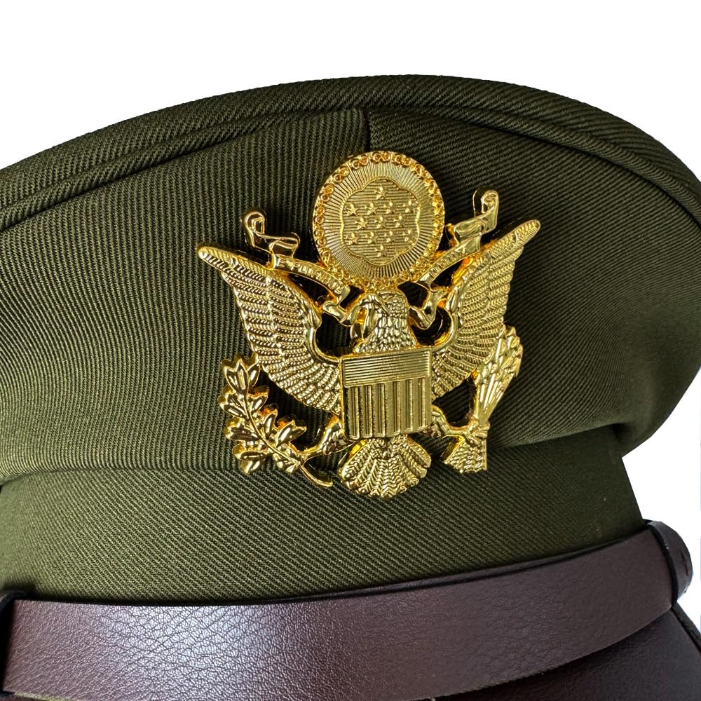 BYCDYBJBSM Men's Replica World War II US Large Brimmed Hat - Authentic Design for History Enthusiasts (7 3/8)