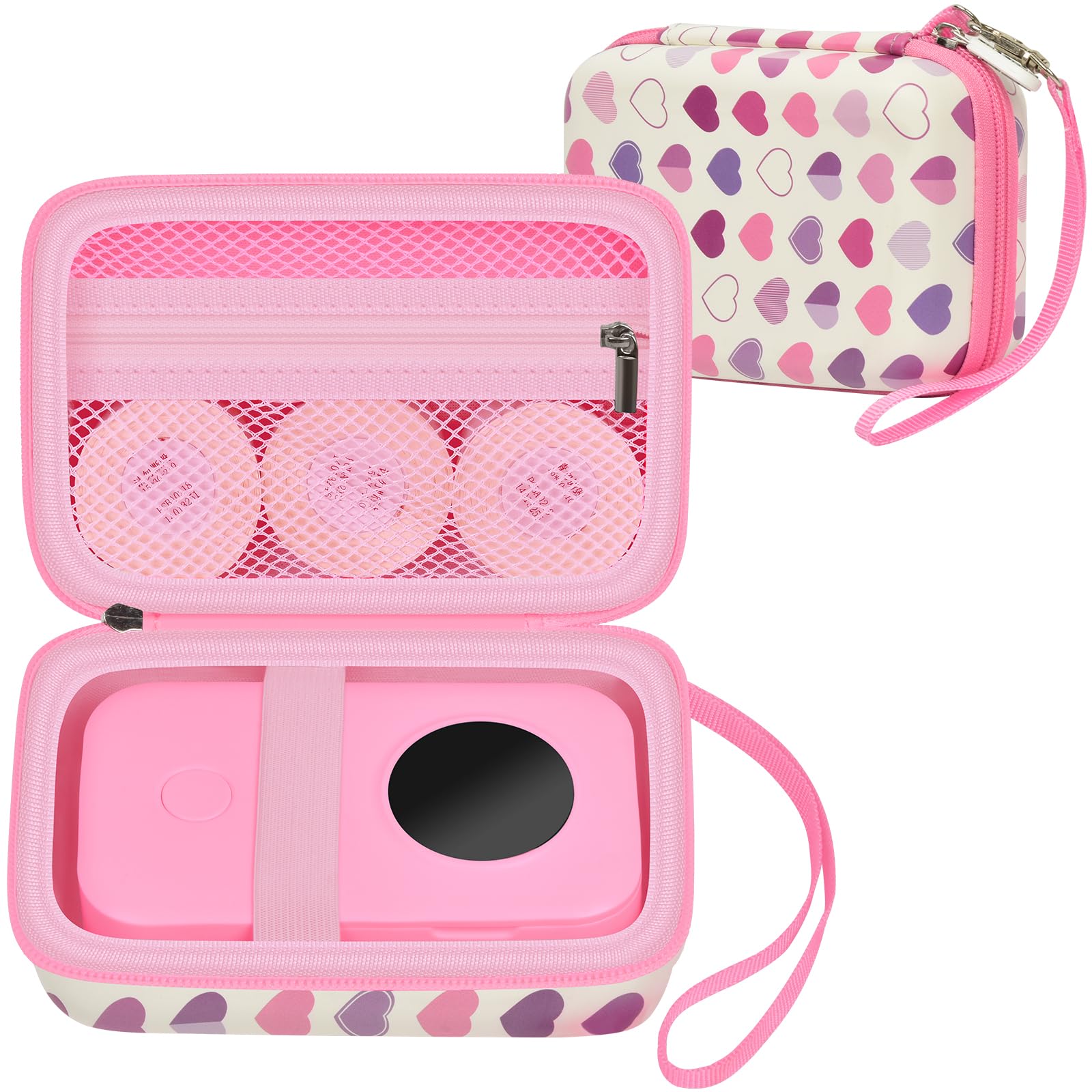 PAIYULE Hard Carrying Case for Phomemo D30 D35 Label Maker, Label Printer Case for Nelko P21, for NIIMBOT D110 D11, for Marklife P11 P12, for SUPVAN E10, Protective EVA Storage Bag with Mesh Pocket