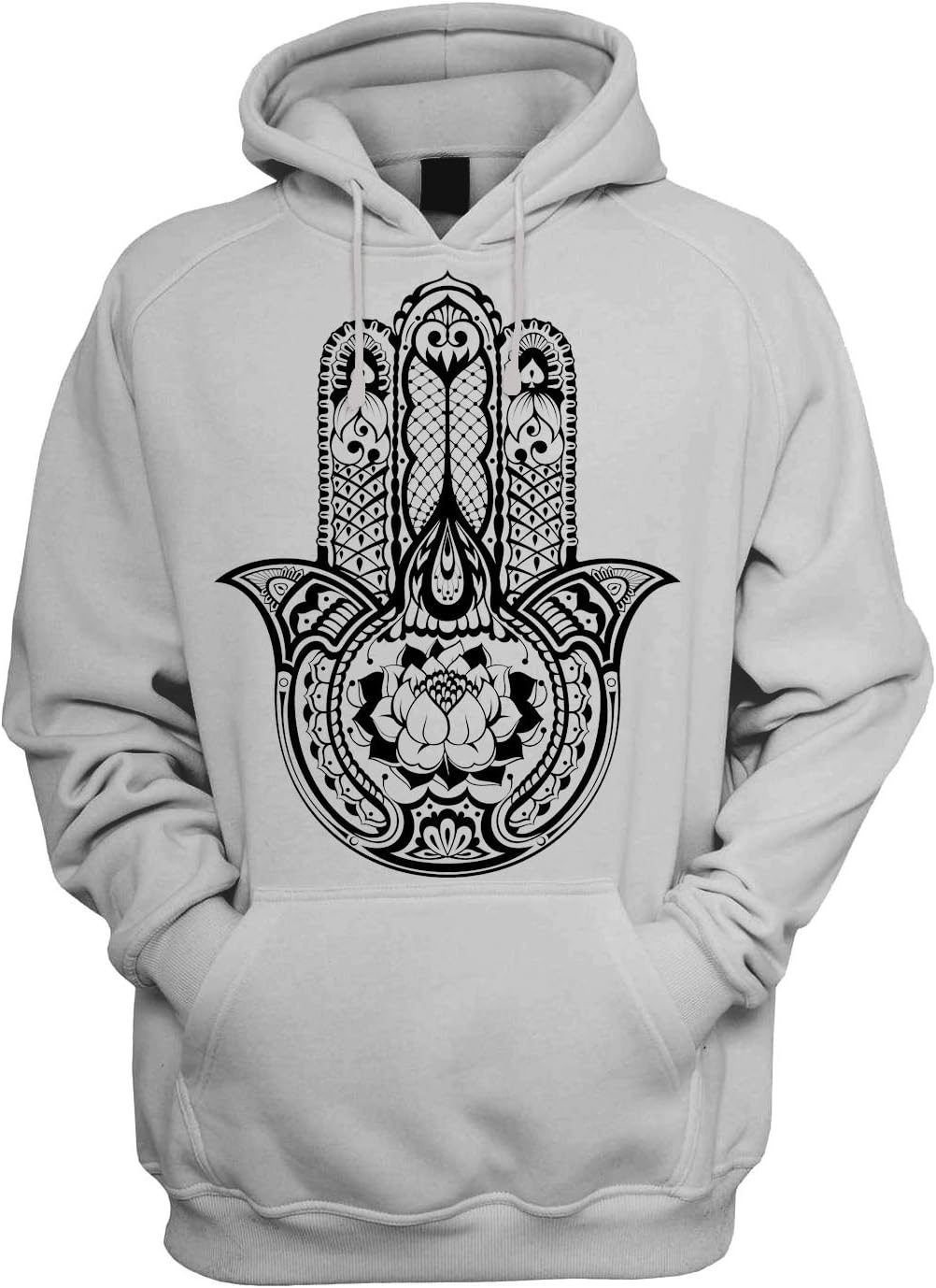 Tribal T-Shirts Tribal Hamsa Hand of Fatima Tattoo Men's Pouch Pocket Hoodie Hooded Sweatshirt