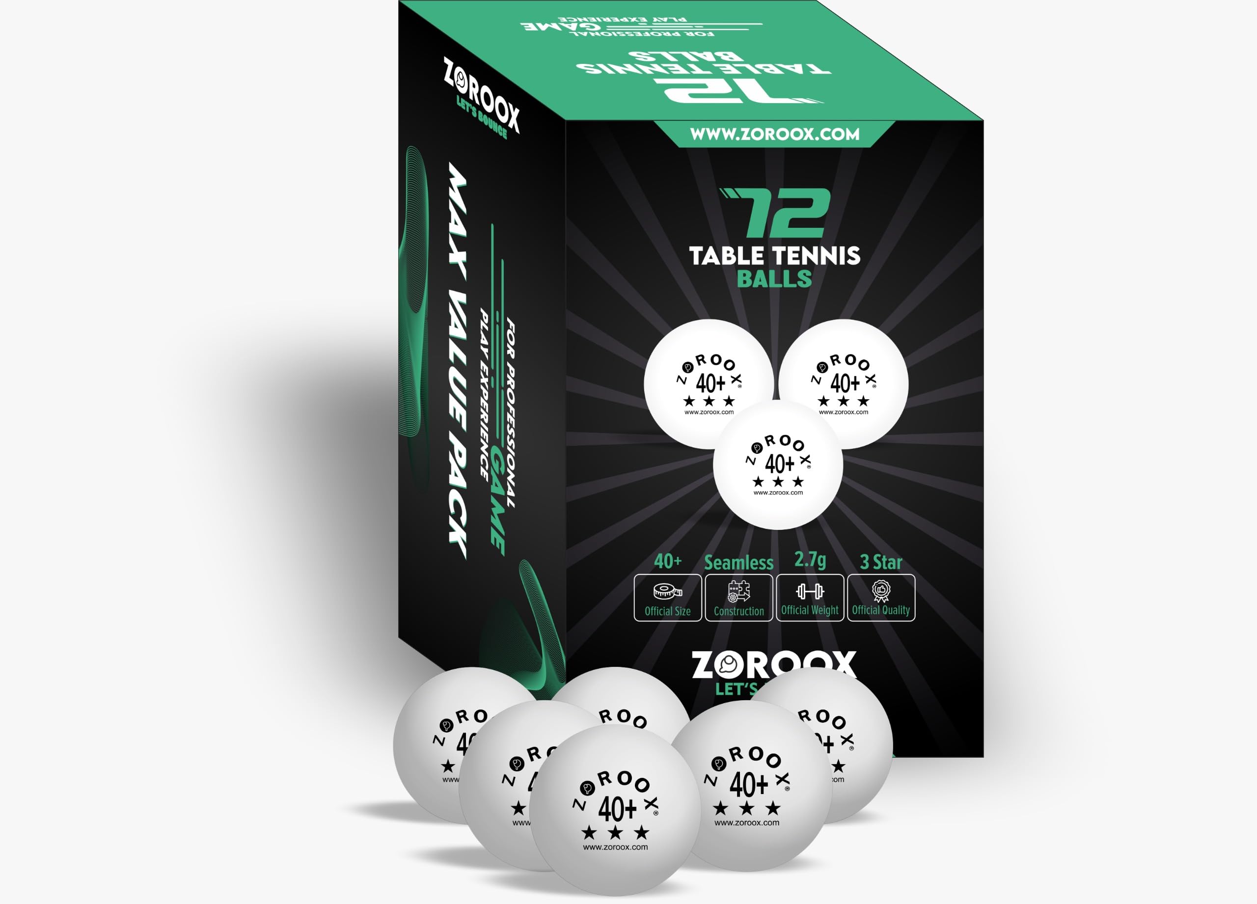 Palline da ping pong - 3 stelle - Scelta: 9 | 18 | 36 | 72 - Palline da ping pong bianco/arancione ad alte prestazioni - Prova il perfetto equilibrio tra velocità, rotazione e controllo - La