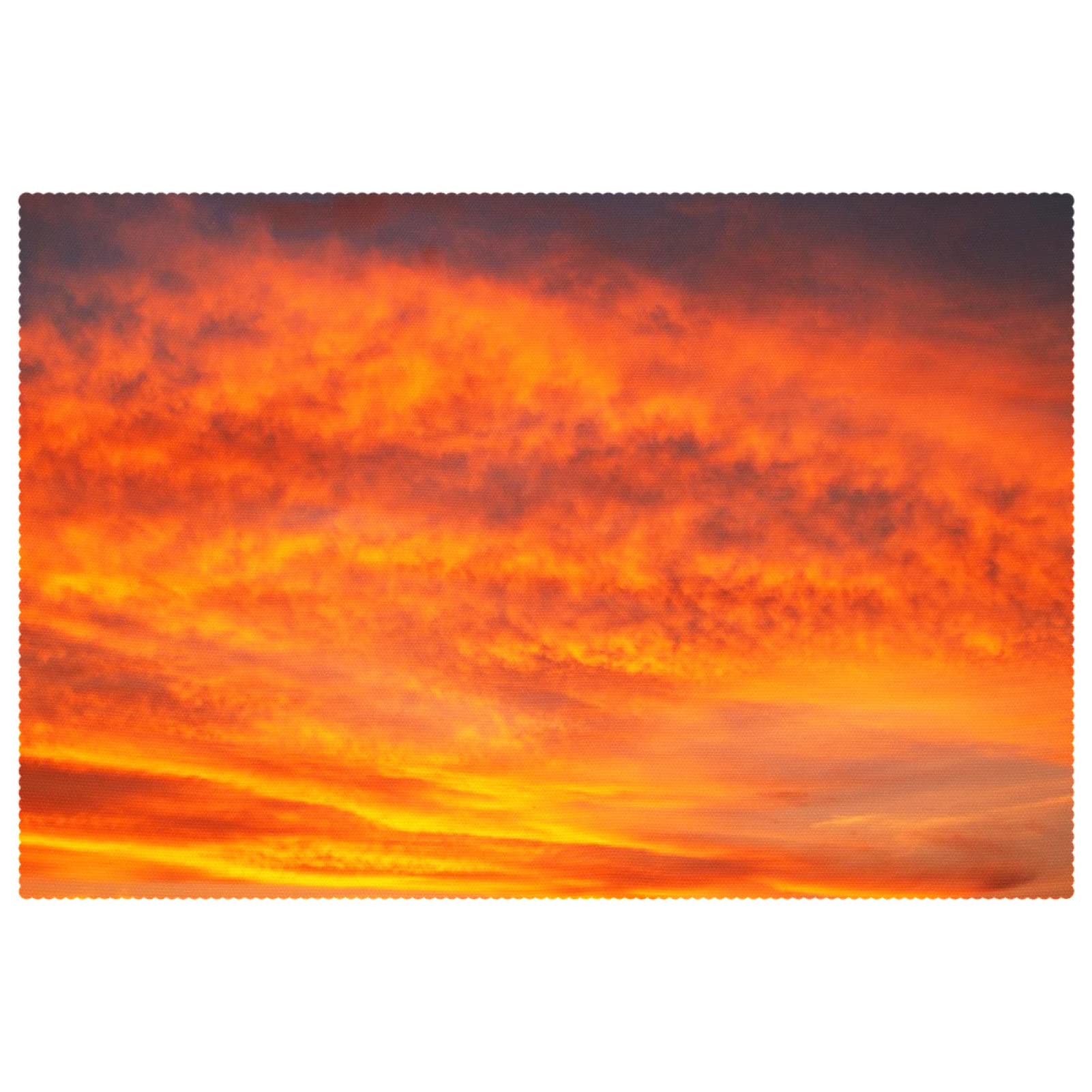 Sets de table antidérapants Orange Sky contre la chaleur lot de 6 pièces