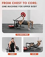 Vista 2 de GMWD Máquina de Prensa de Pecho, Máquina de Press de Banca de 1050 LBS con Brazos Convergentes Independientes, Banco Plano Inclinado Ajustable