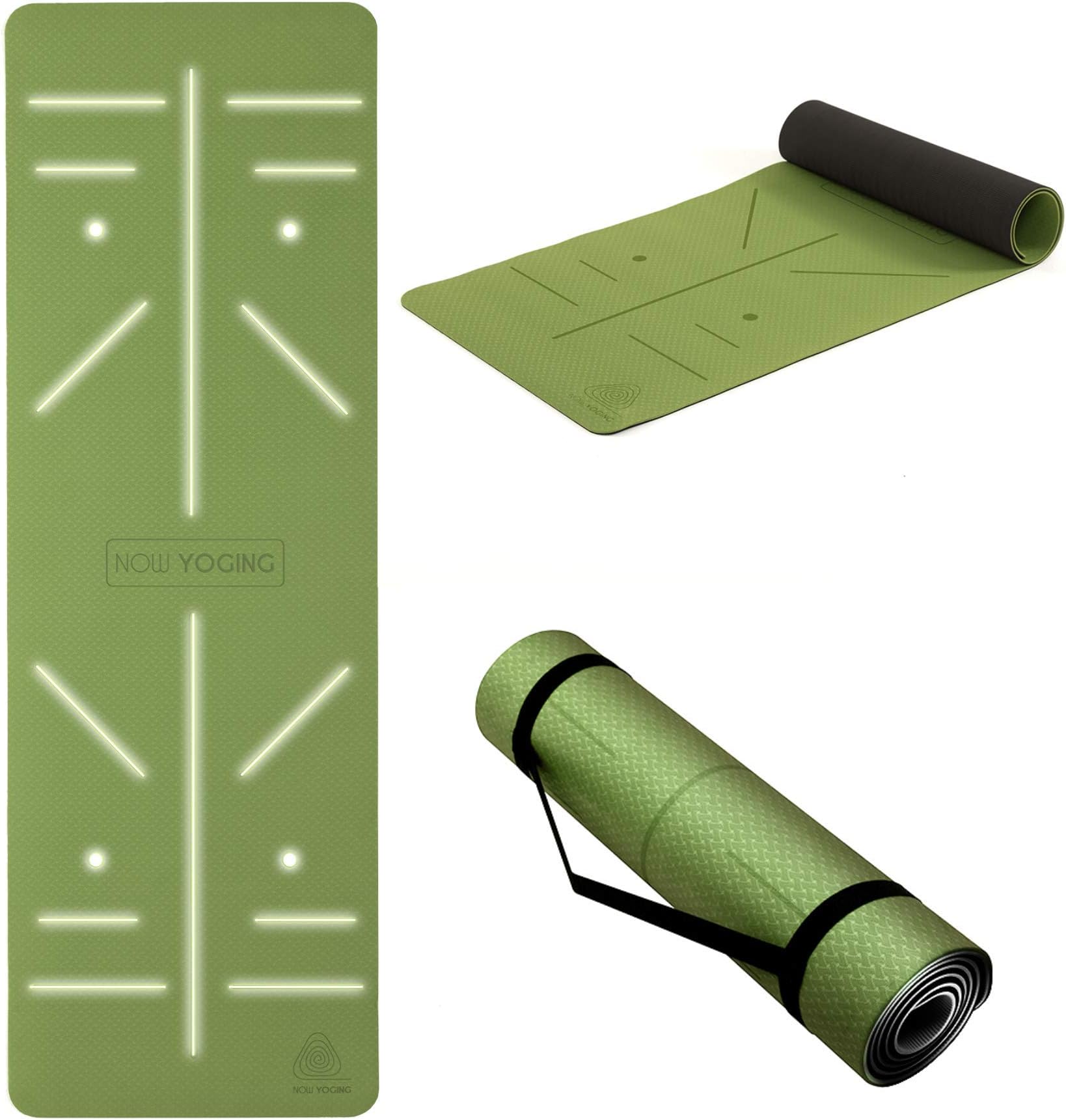 Unbeatable 8mm Thickness Yoga Mat with Alignment lines, Free Carrying Strap, Non Slip TPE surface for Women & Men for Fitness, Home Exercise(AIR BOUNCE)