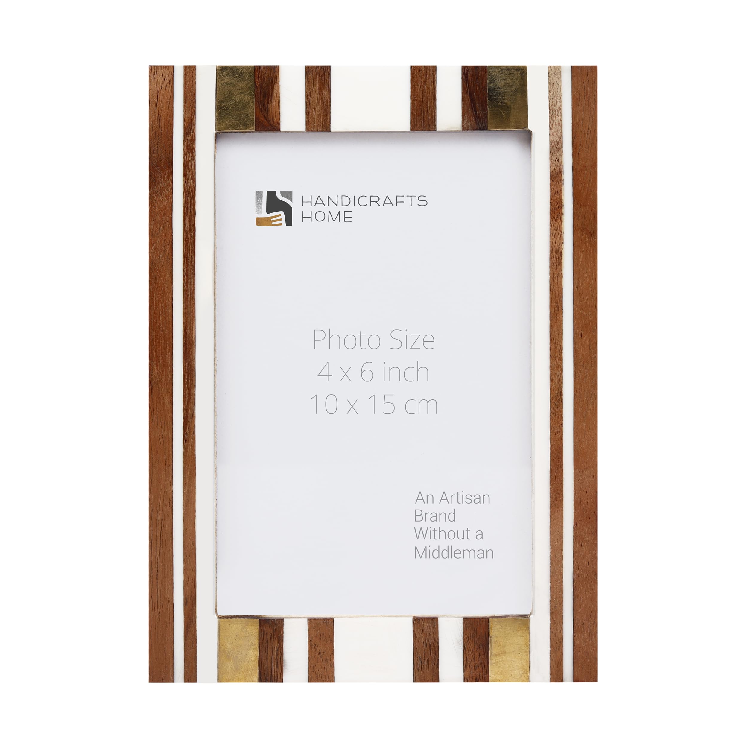 Handicrafts Home 4x6 Picture Frames - Vintage Style Wall Hanging & Desk Décor, Farmhouse Photo Frames Ideal for Living Room Office & Home Décor, Picture Frame for Diploma & Wall Decor, Artisan Midas