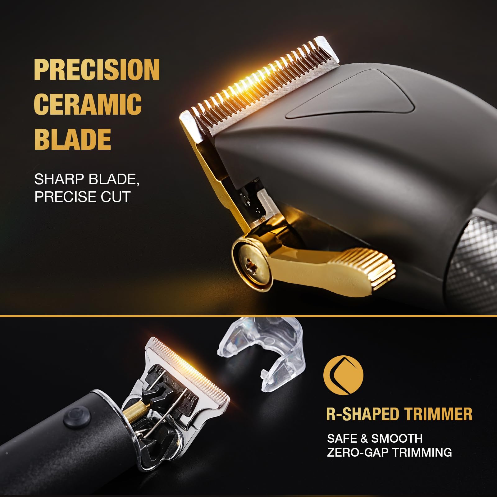 Professional Hair Clippers Men, Cordless Hair Trimmer Barber Clippers Electric Hair Cutting Kit Rechargeable, 11 Guide Combs - Image 3