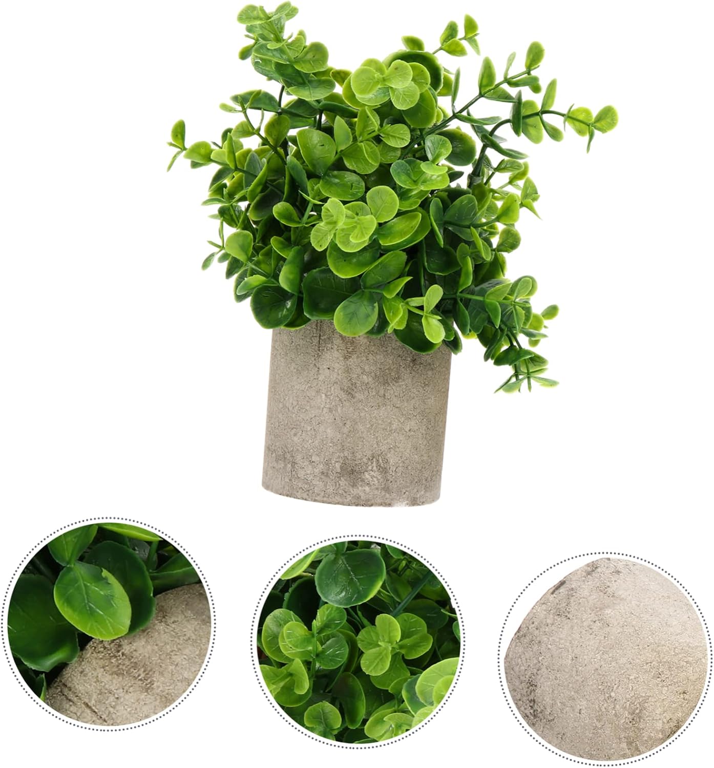 1Pc Realistic Faux Greenery Desktop Ornament Chic Potted Plant Decor for Home Office Decorative Adornment with Pulp Pot for Shelf Table Arrangement