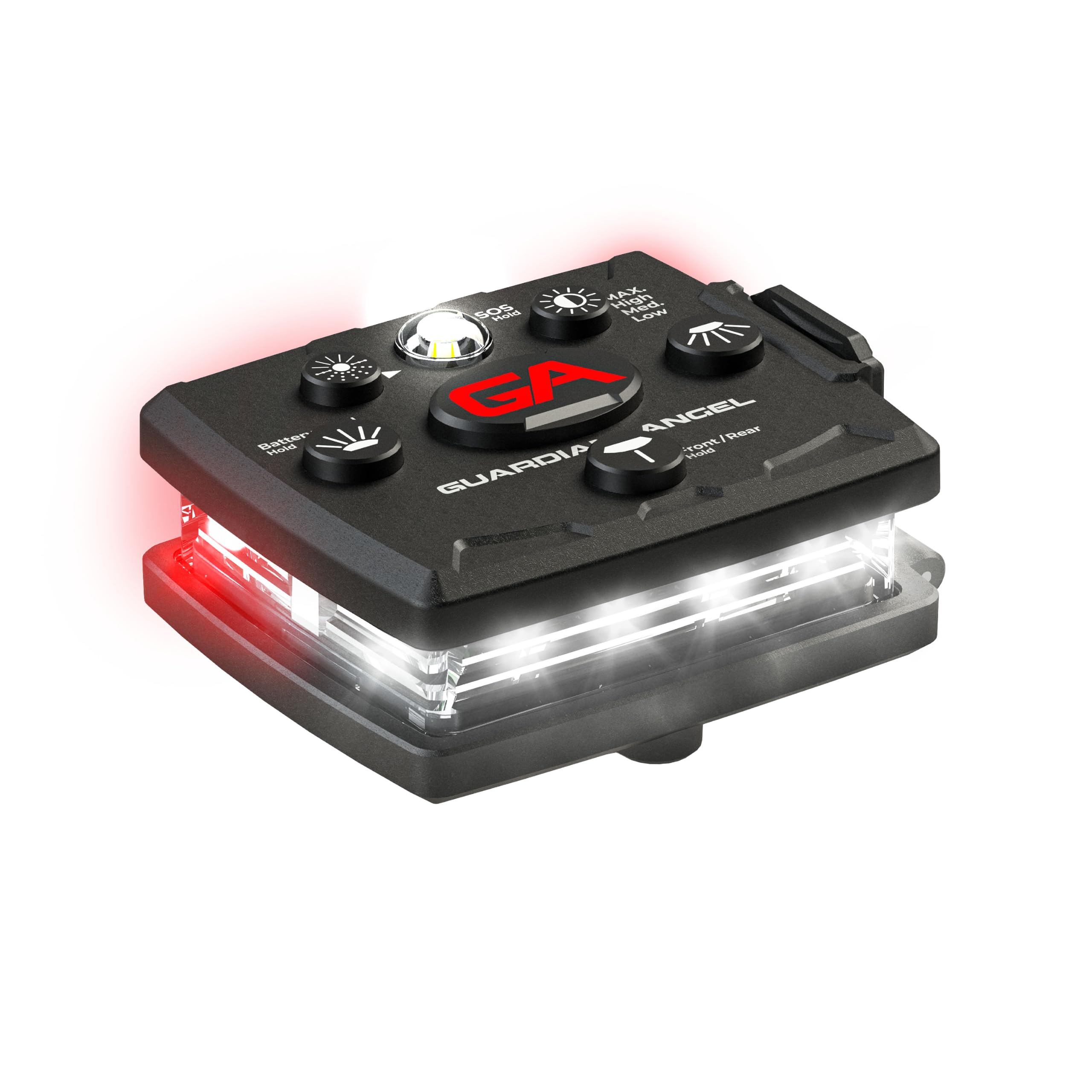 Guardian Angel Luci di sicurezza serie Micro (tutte bianche anteriori e posteriori rosse) | Torcia LED ricaricabile, magnetica e indossabile a mani libere, per passeggiate con cani, ciclismo,