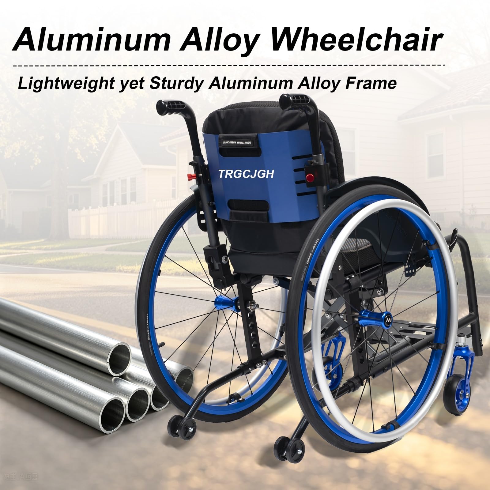 Silla de ruedas aluminio plegable portátil, Ligera, Autopropulsable | Manual, Ligero, Transporte, Frenos de mano, Compacta, Reposapiés extraíbles, Antivuelco, Con cinturó(Black,38cm/14.9in Seat)
