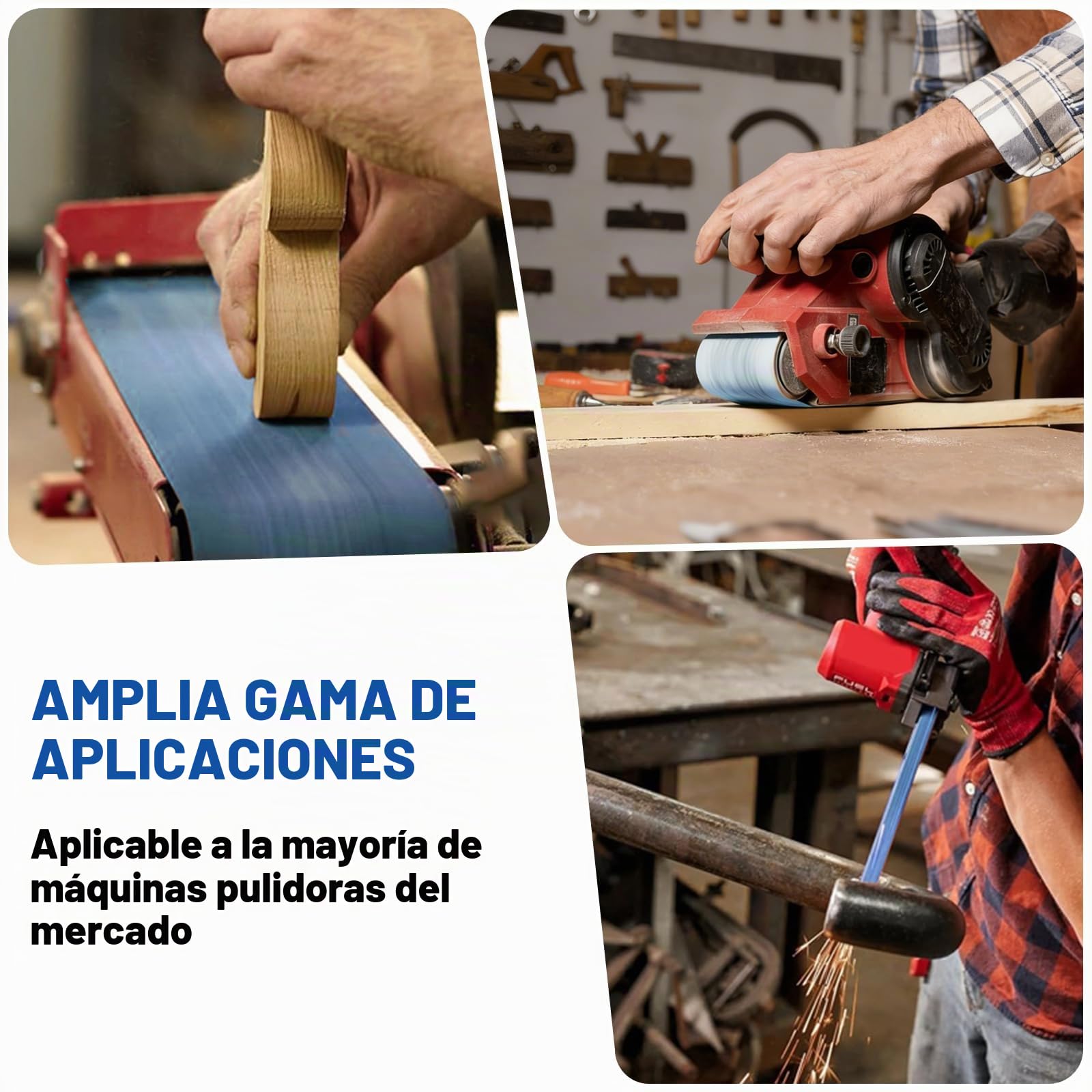 Bandas de Lija 100 x 915 mm 10 Piezas grano 40/60/80/120/240 | Bandas Abrasivas de Corindón de Circonio para Lijadora de Banda para Metal, Madera