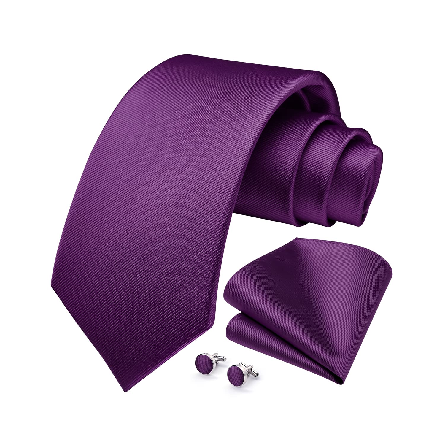 HISDERN corbata de Color sólido para hombre conjunto de corbata con gemelos regalos formales para fiesta de boda corbata para hombre