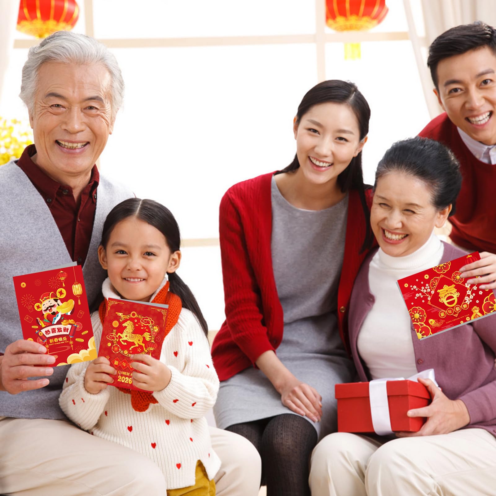 Pop-Up Grußkarte Zum Chinesischen Neujahr 2025 – Jahr Der Schlange, Mit Umschlag, 15 X 15 Cm, Perfekt Für Kinder & Erwachsene