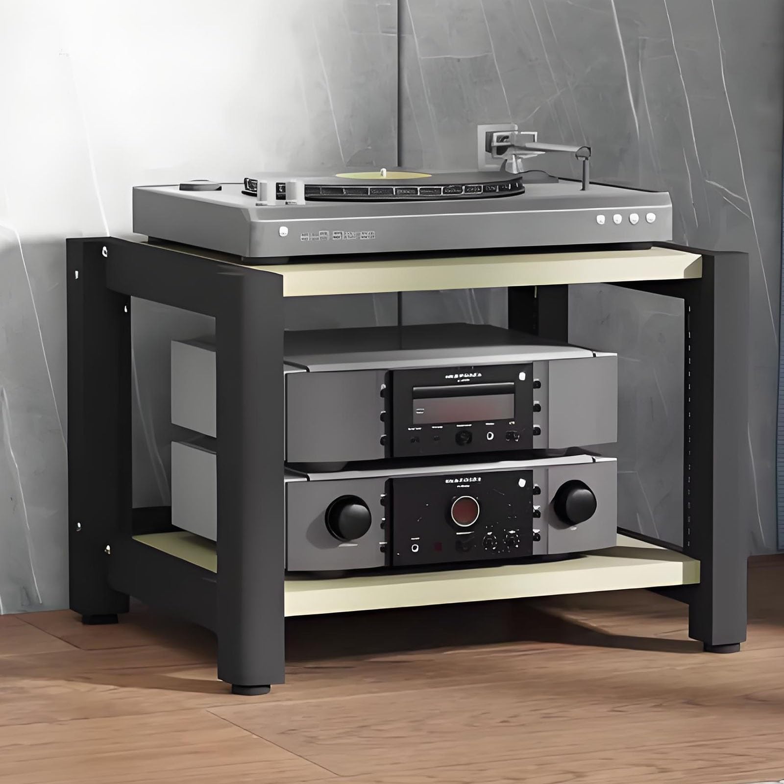 Gabinete para tocadiscos modular y torre multimedia para cajas de TV y audio de salón
