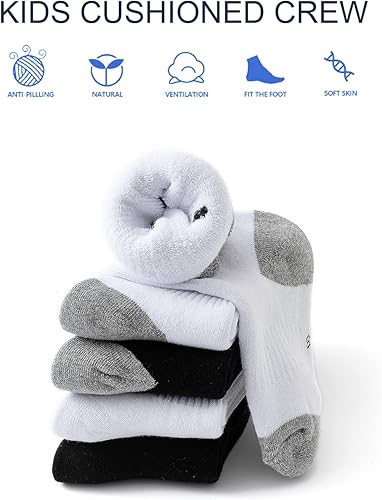 Miniatura 4 de EPEIUS Calcetines acolchados de algodón grueso para niños y niñas, 6 unidades, 4-14 años
