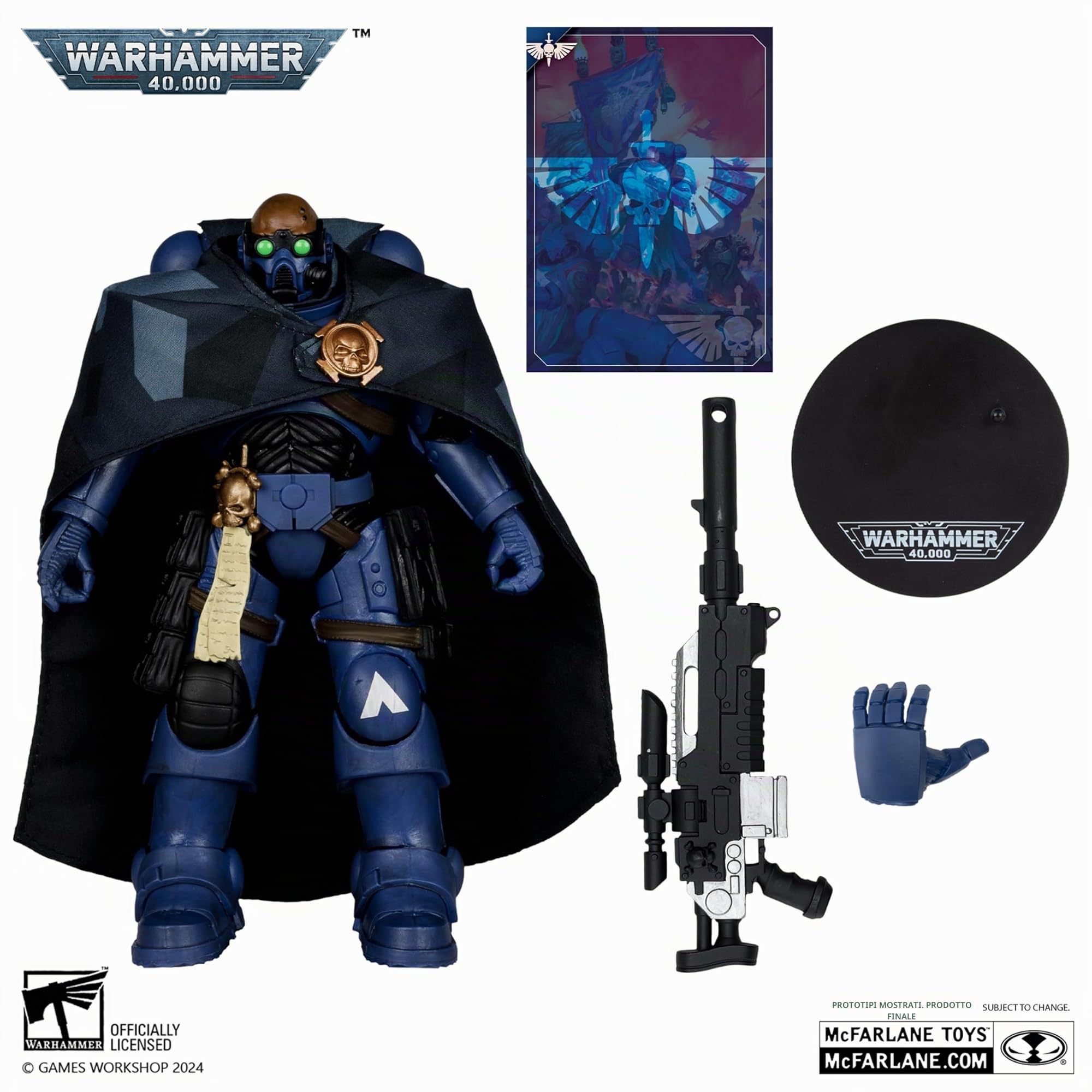 Bizak McFarlane Figura Space Marine Eliminato di Warhammer 40000, Videogioco Online, Scultura per dipingere articolata da 18 cm, Accessori e Base espositiva, (64380963)