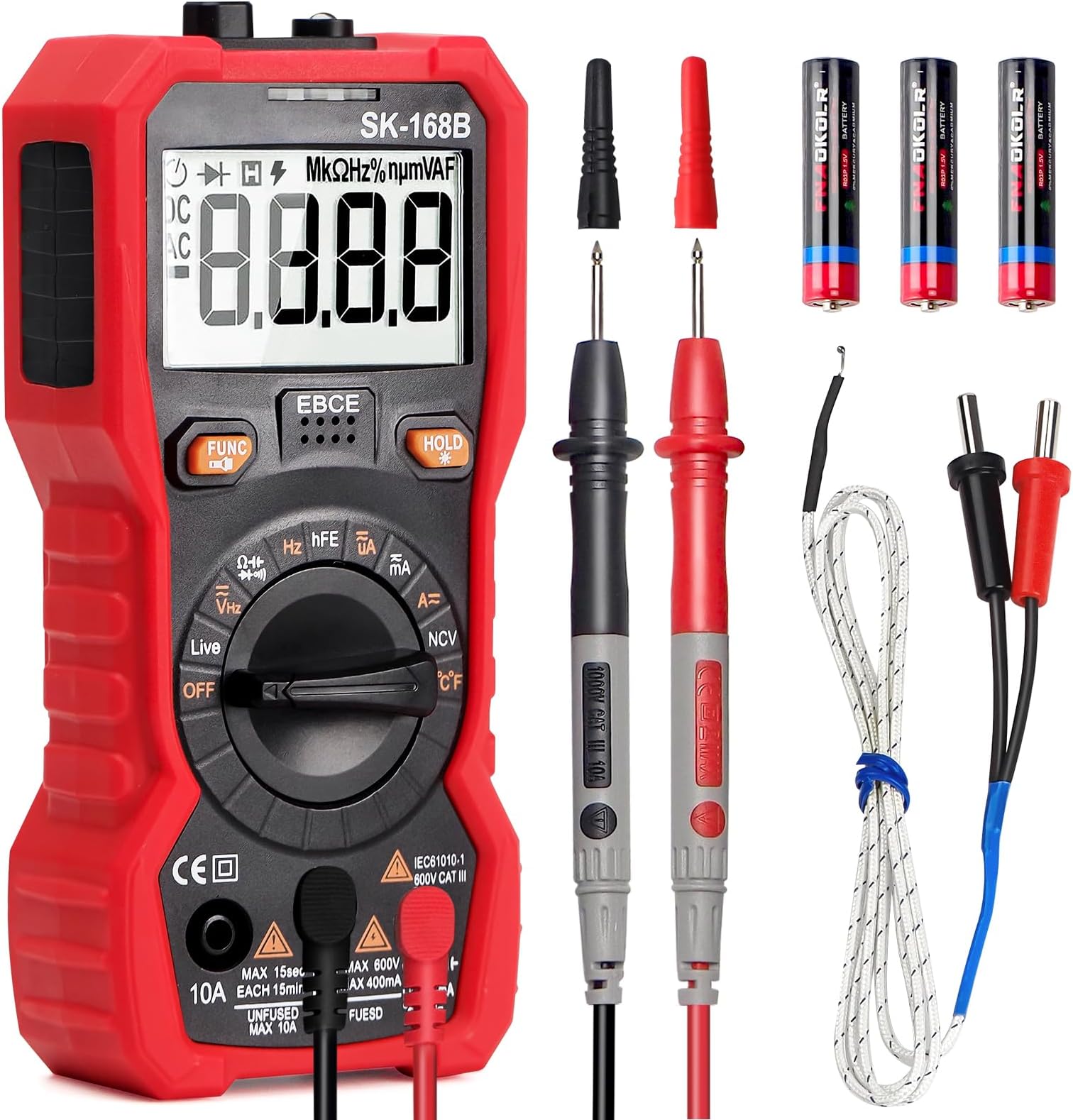 Digital Multimeter Tester, TRMS 4000 Counts Volt Meter Auto-Ranging Fast Tester, Measures Voltage Current Resistance Diodes Continuity Capacitance Frequency Live Wire Temperature with NCV by Beaquicy