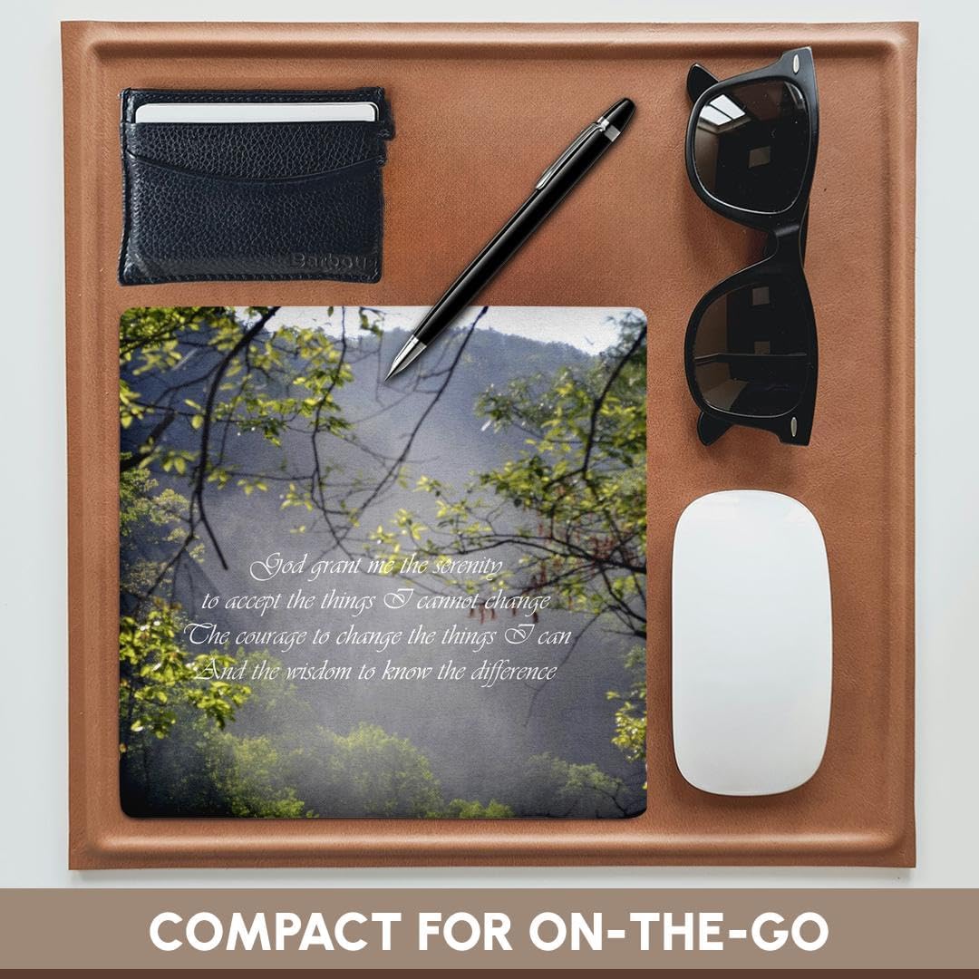 3dRose LLC 8 x 8 x 0.25 Inches Mouse Pad, Serenity Prayer in Scene (mp_51058_1)