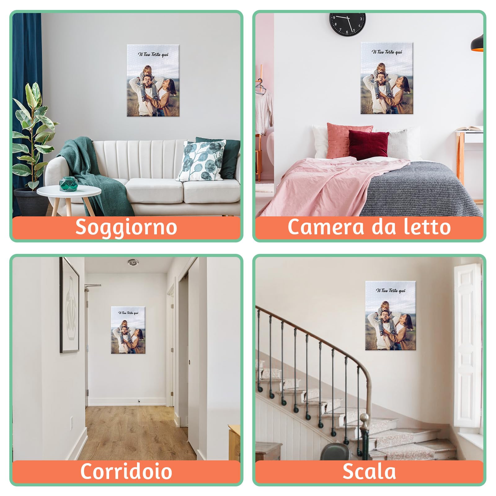 Puzzle Personalizzato Con Foto - Puzzle di Legno Personalizzati da 120/200/300/500/1000/1500 Pezzi, Puzzle Con Testo Foto Personalizzata, Puzzle Divertenti per Gioco Adulto/Familiare