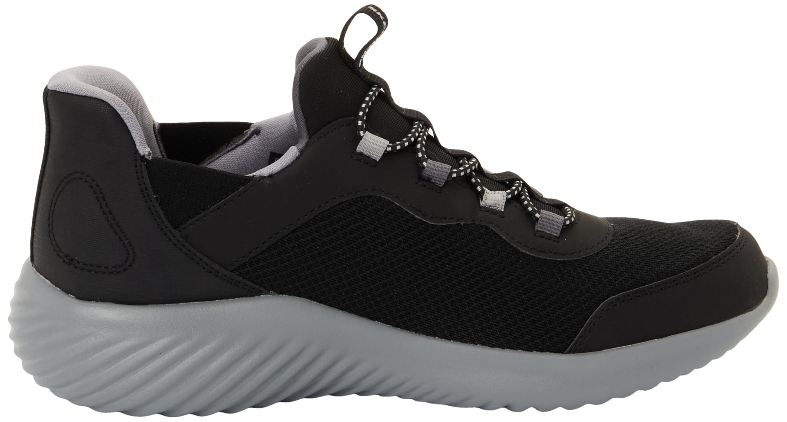 Skechers Jungen Bounder Brisk-Burst Slip-InTurnschuhe, Black Synthetic / Textile / Charcoal Trim, 33 EU – Ansicht 4
