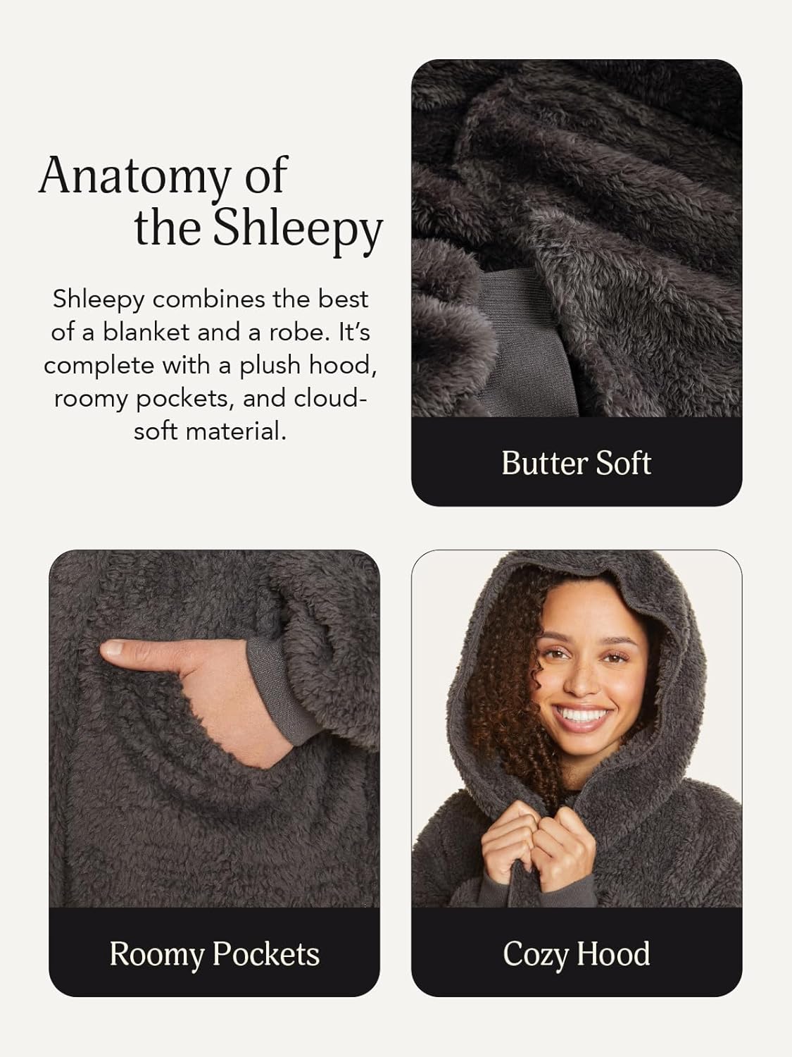 UnHide Shleepy Faux Fur Robe - Lightweight, Soft Wearable Blanket - Polyester Faux Fur - Machine Washable - Image 4