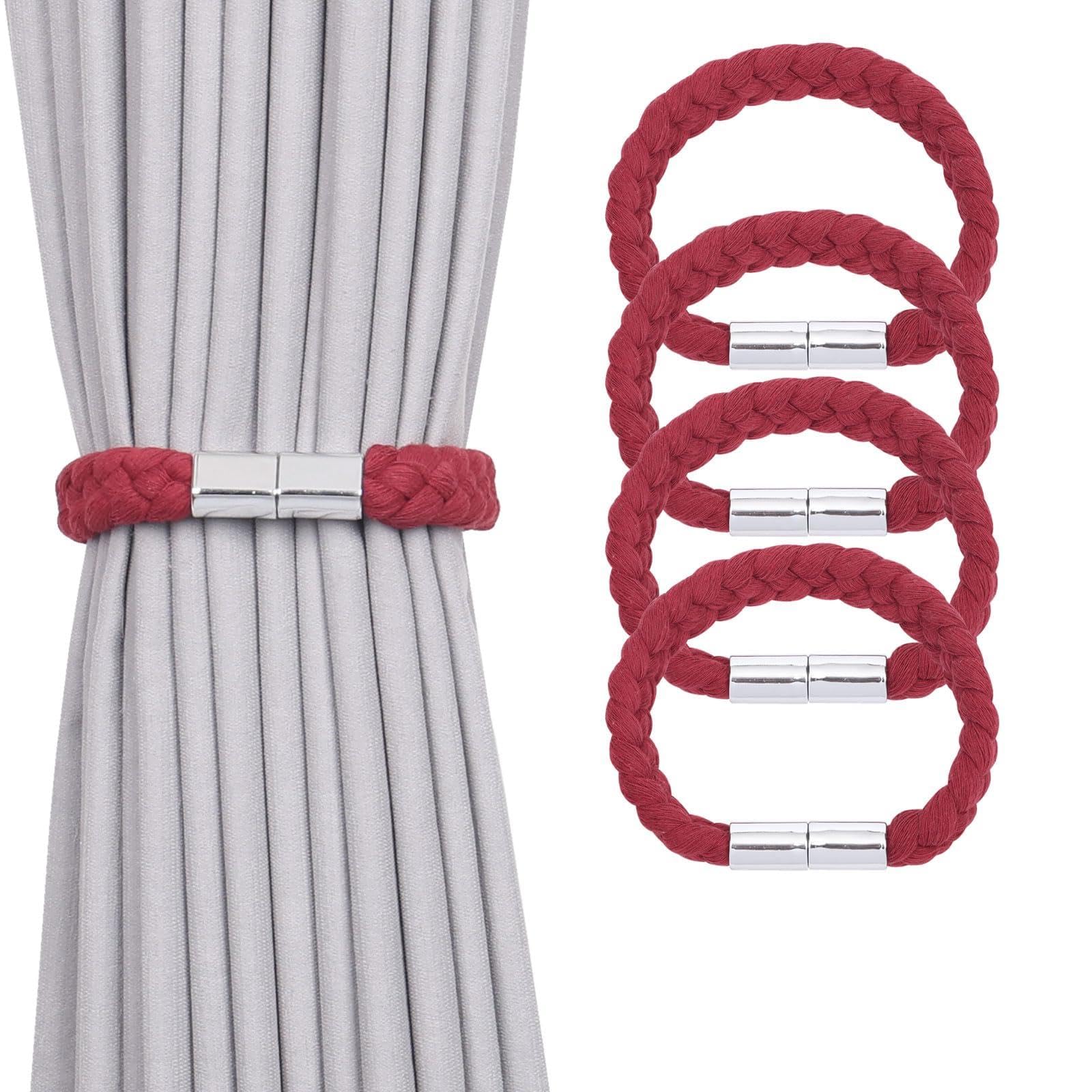 Pretty Jolly Magnetic Curtain Tiebacks, Soft Twisted‑Braided Cotton‑Rope