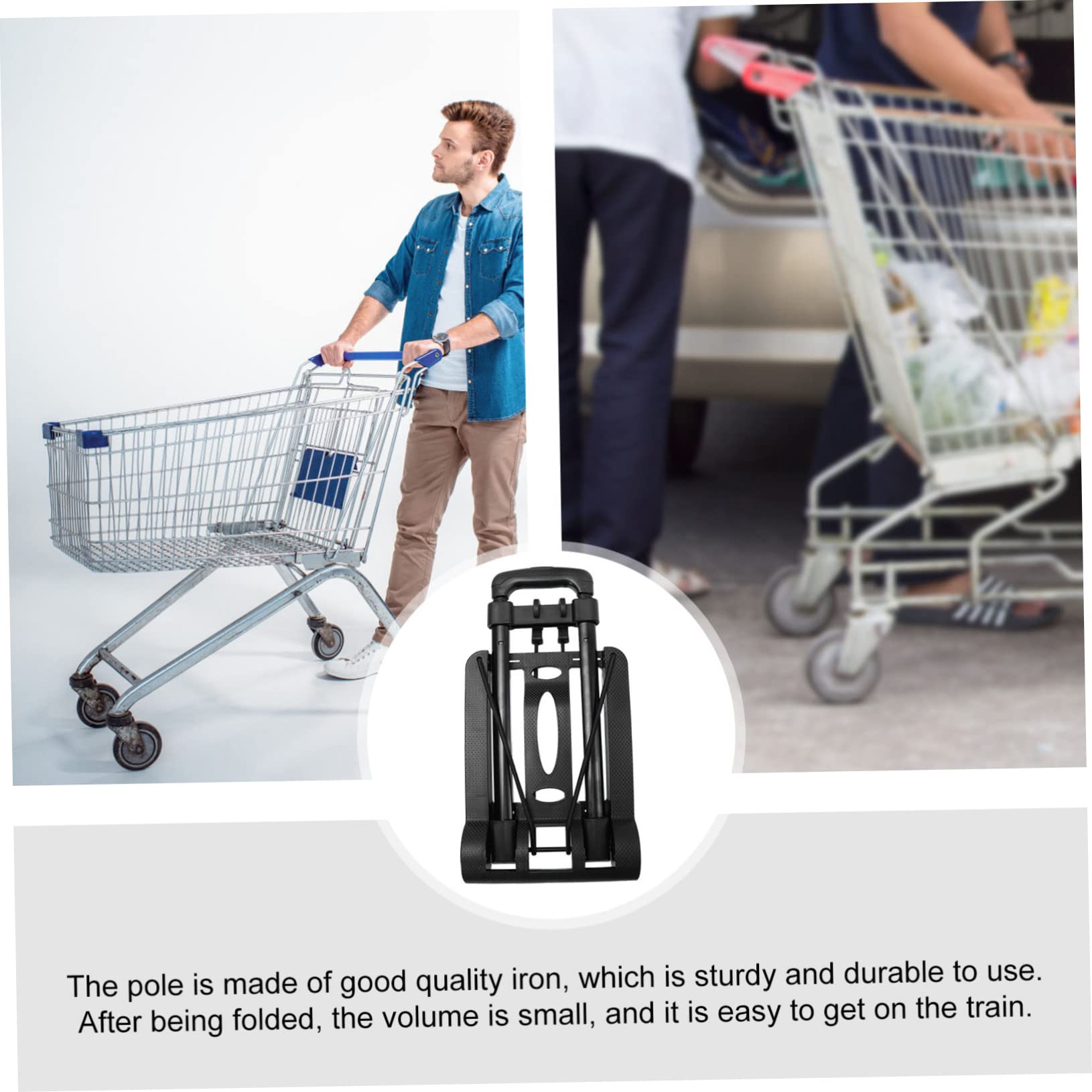 Carrello Pieghevole per Bagagli Portatile Multifunzionale in Ferro
