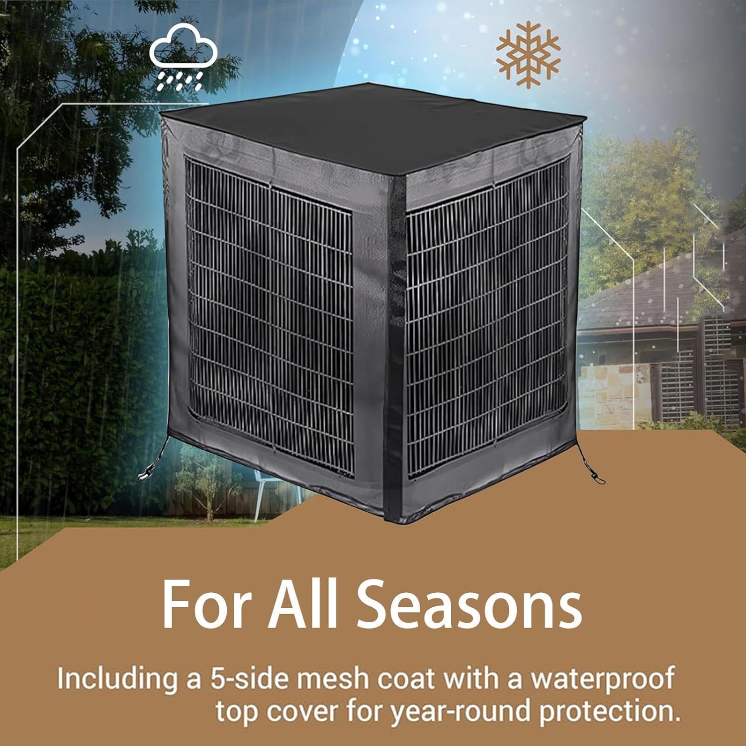 エアコン 日除け オールシーズン対応 , エアコン室外機カバー人気 雨や雪から保護 ポプラの糸くず、落ち葉、ゴミから効果的に保護しま