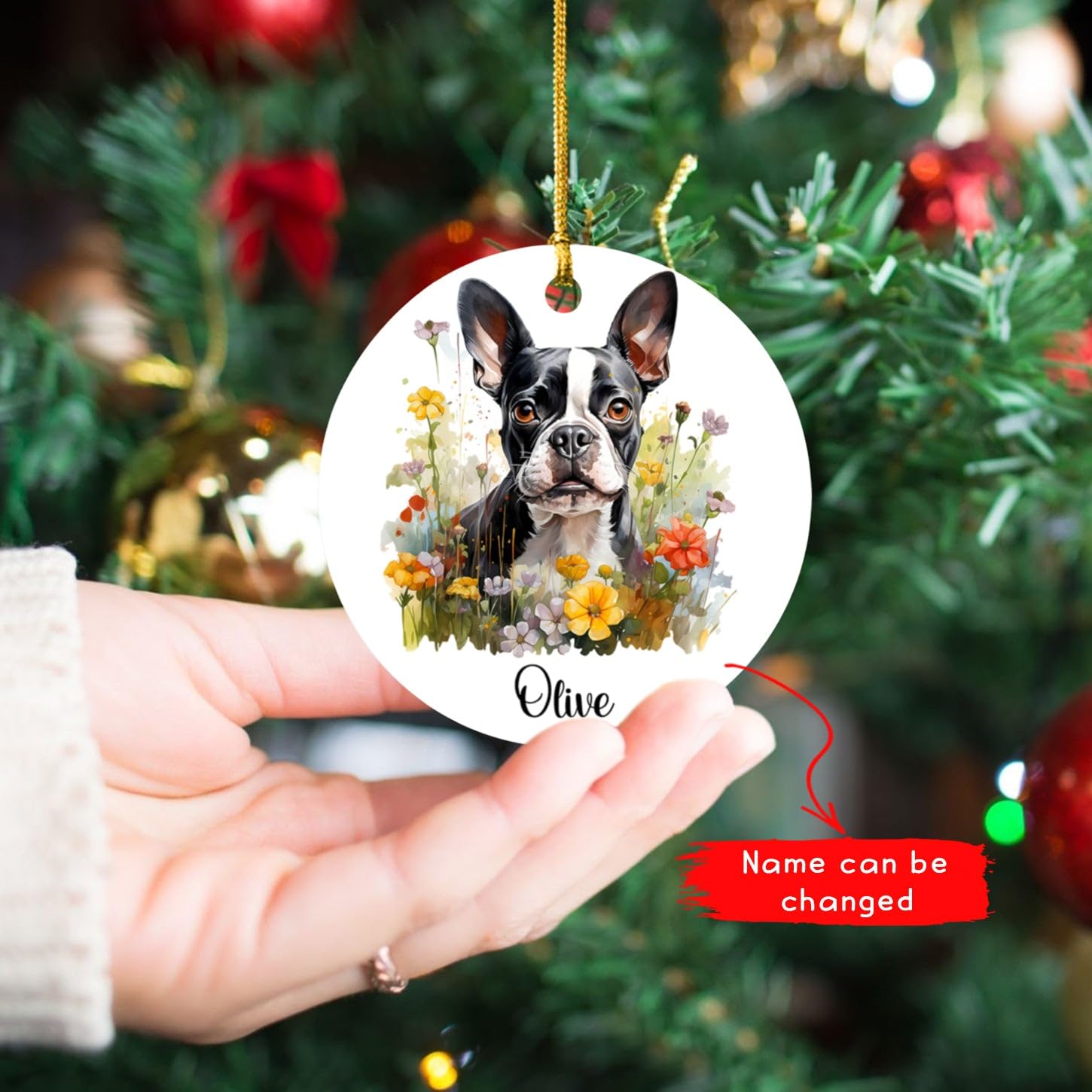 Calendrier De L'Avent 2025 Boston Terrier - Décoration Acrylique 2D Mignonne - 24 Jours Compte à Rebours Pour Noël - Ornement Pour Sapin Ou Déco Murale - Idée Cadeau Festive