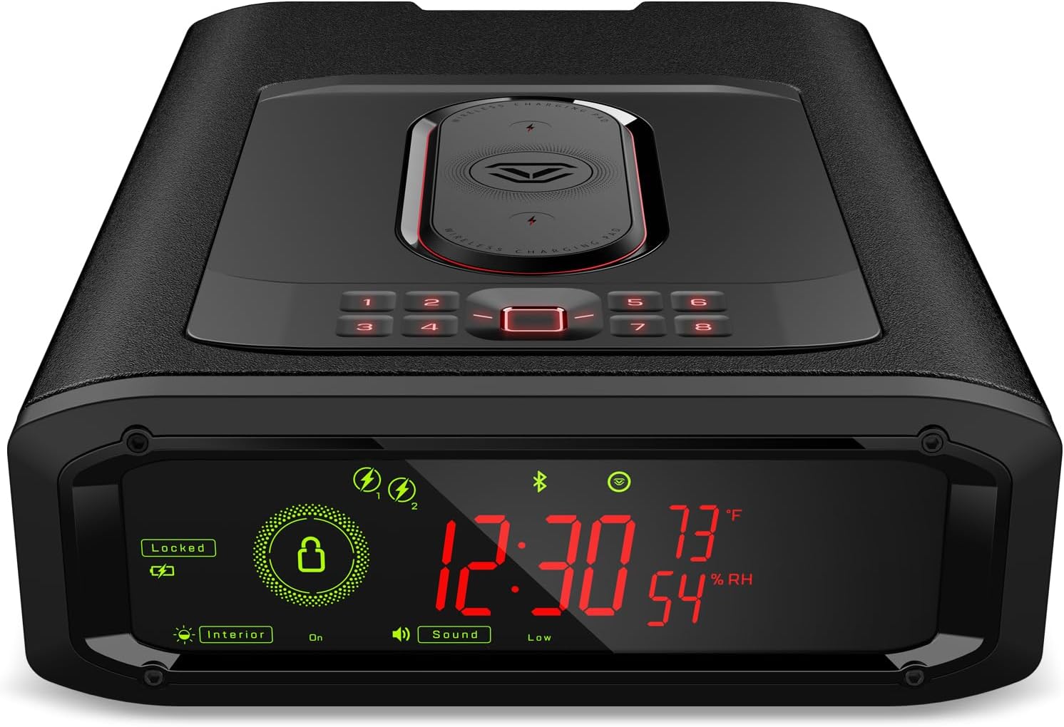 DS5i Smart Station™ Biometric Smart Safe with Dual Wireless Phone Charger + Auto Open Drawer + Bluetooth Safe Management (Covert Black)