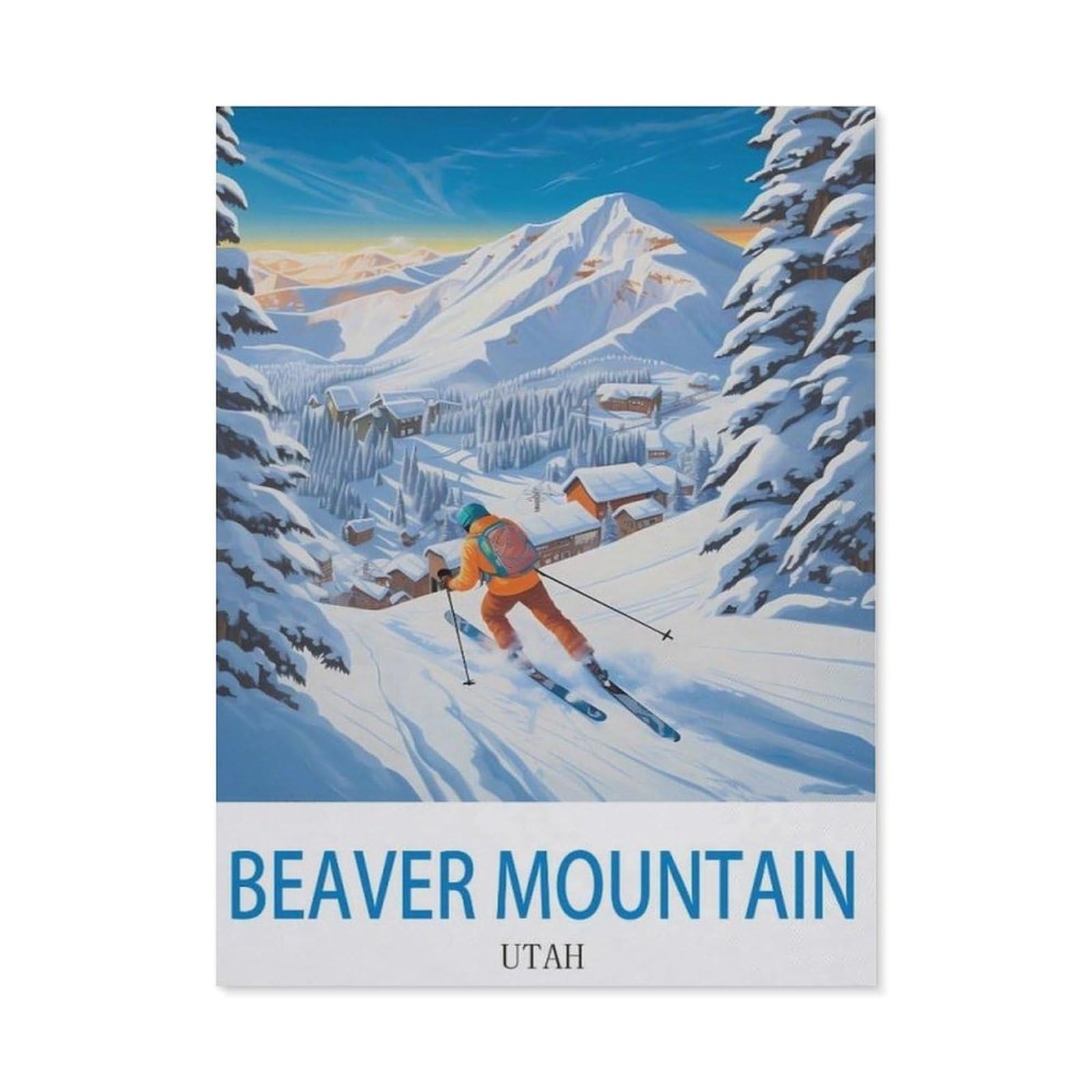 BEAYODKP 5D Diamond Painting Set ，Beaver Mountain Utah ， Ski