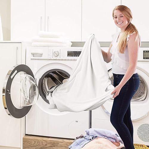 Miniatura 3 de AMAY Giza - Juego de funda de edredón de algodón de 500 hilos, 3 piezas, súper lujoso, elegante, tamaño King, color blanco sólido