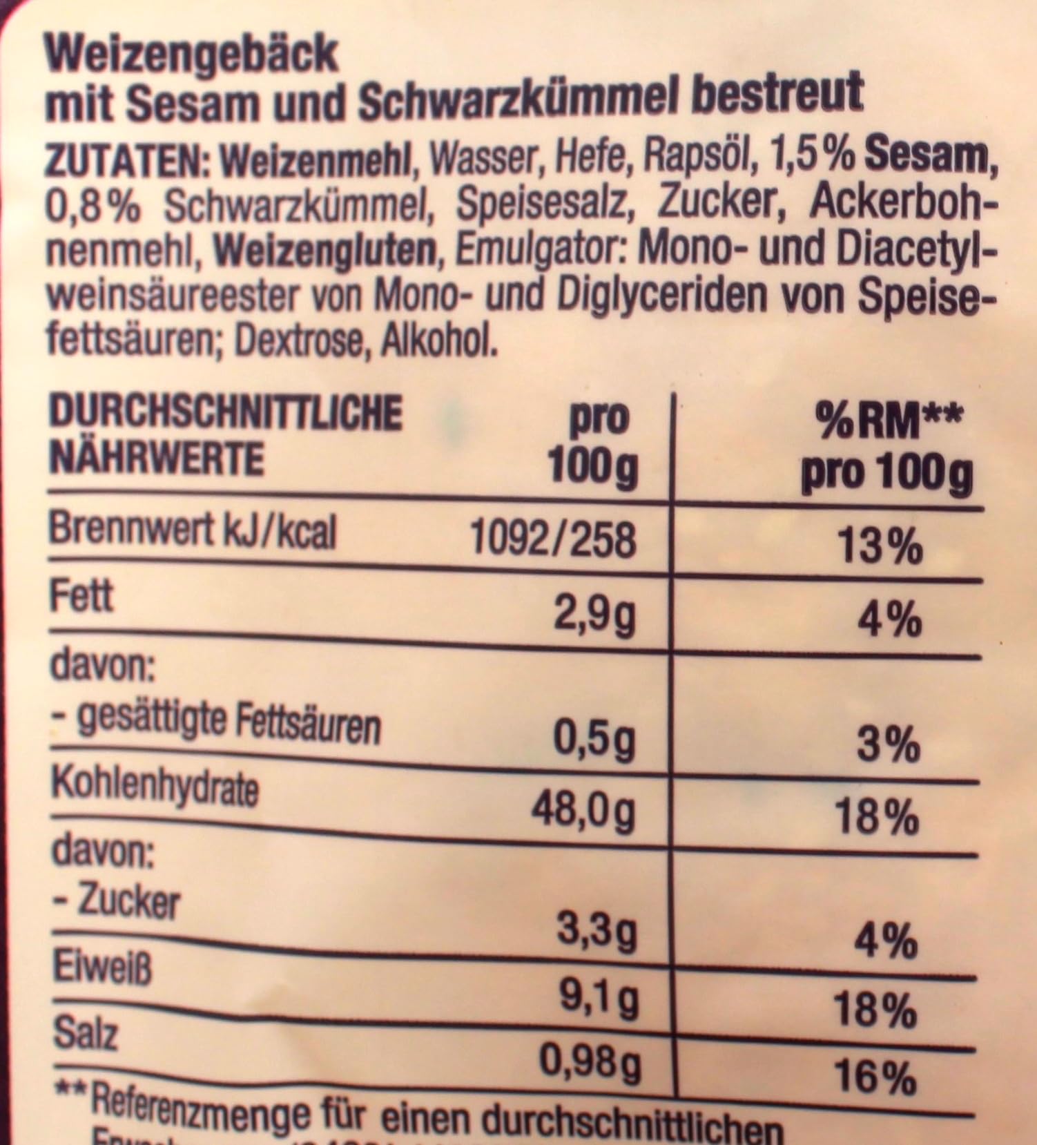 Herzstücke Mini-Fladen Brot mit Sesam und Schwarzkümmel, 6er Pack (6 x 200g)