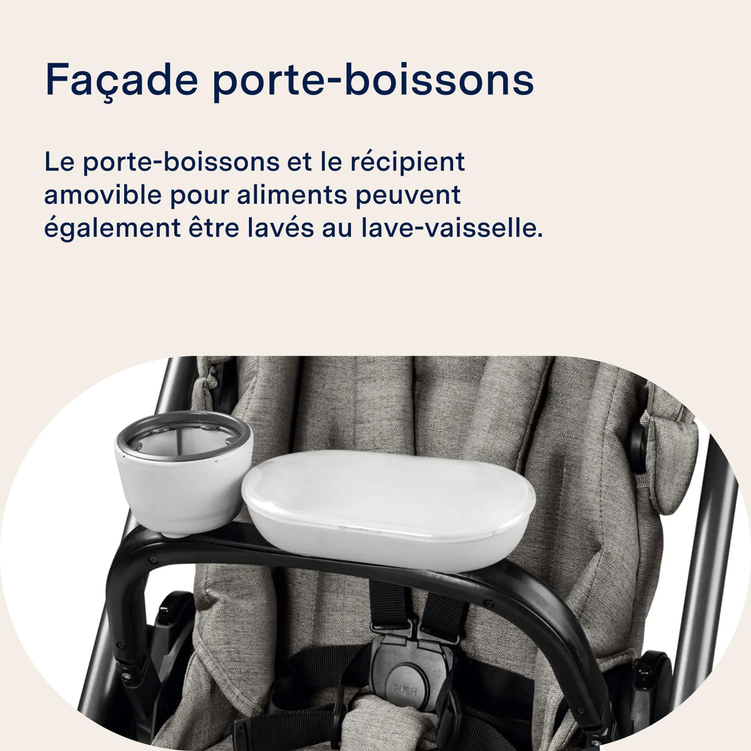 PEG Child Tray Veloce/Vivace - Plateau Repas et Porte-Gobelet - Compatible avec les Poussettes Veloce et Vivace de Peg