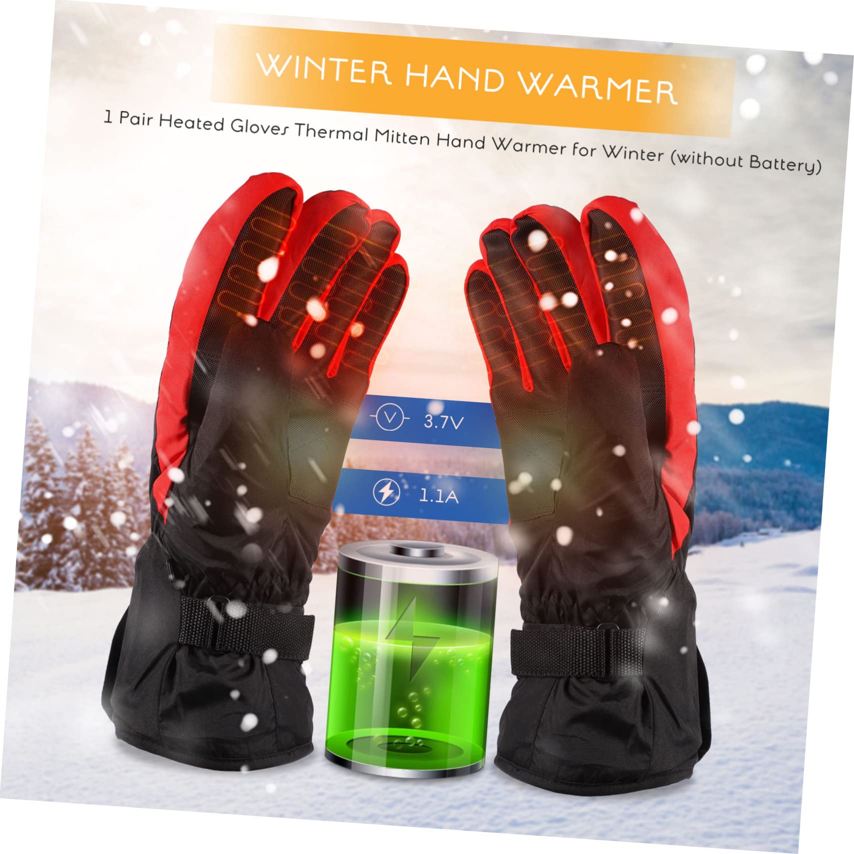 YARNOW Guanti riscaldati guanto termico thermal gloves guantini palestra riscaldatori guanti da ciclismo impermeabili Caldo mano guanti antivento guanto invernale Poliestere Black
