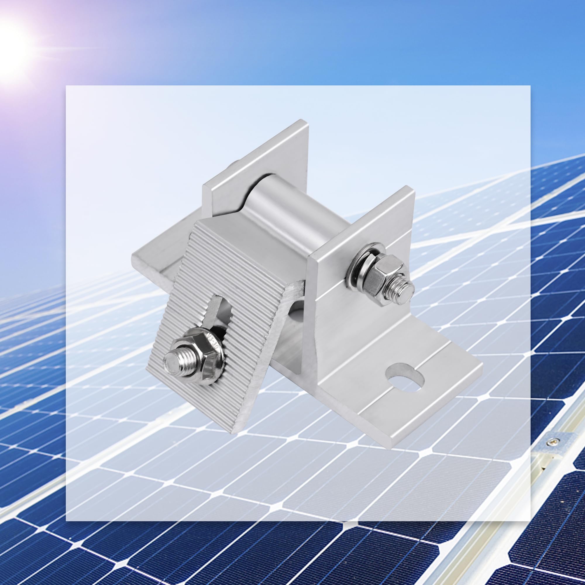Kit De 12 Supports Pour Panneaux Solaires 30 Mm - 8 Pinces Z Bords + 4 Pinces T Centrales, En Aluminium - 8