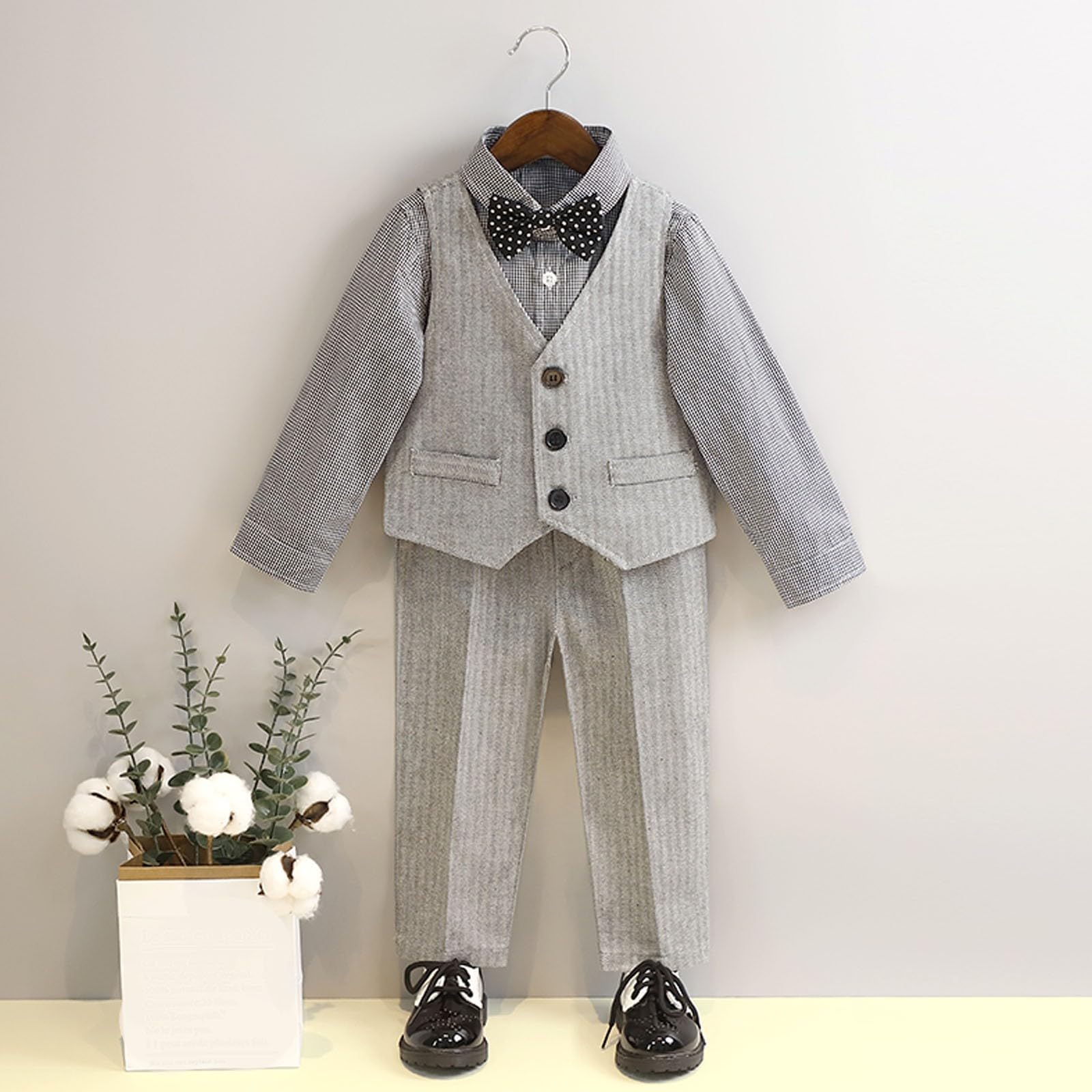 Generisch Kinder Anzug Set Junge,Elegante Jungenweste FüR HochzeitsgäSte Und Partys FüR Kleinkinder Und Junge Jungen Mit Knopfverschluss