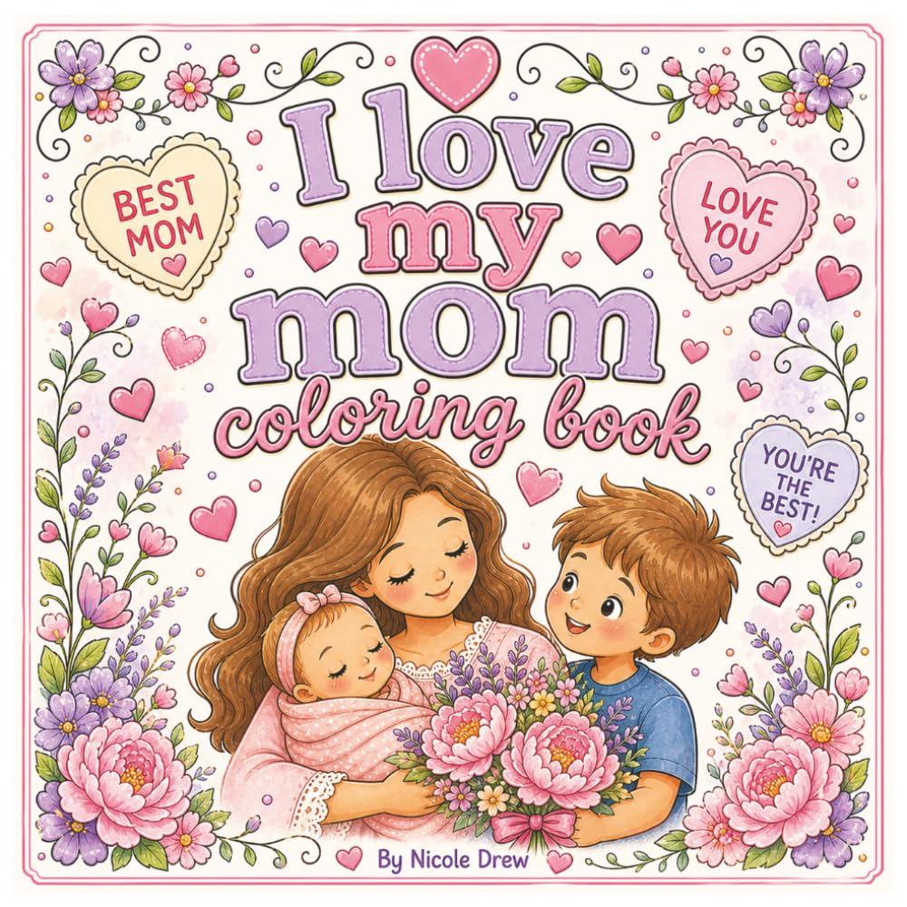 I love my mom coloring book