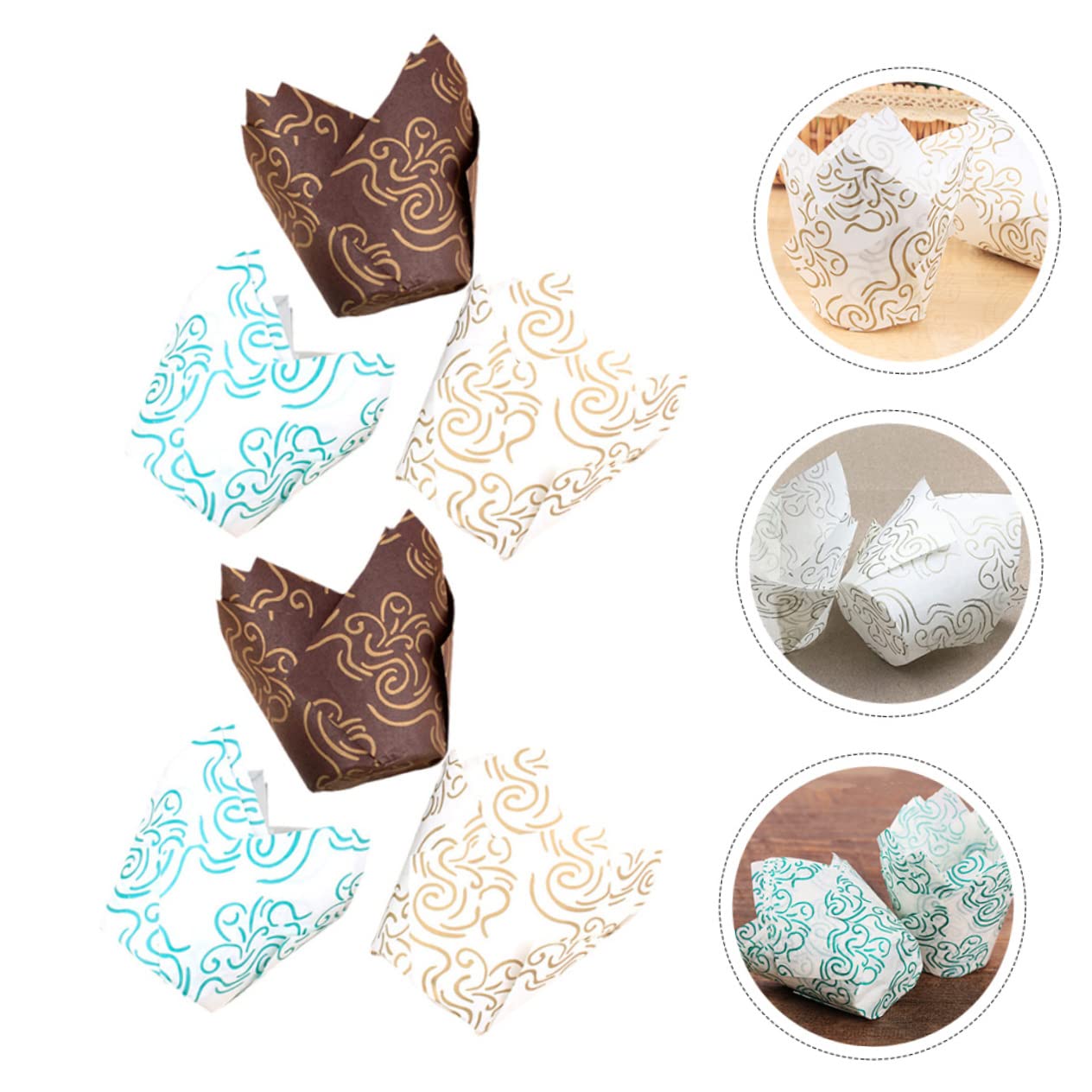TOPBATHY 300piezas Forros De Cupcake Desechables Diseño Para Hornear Resistentes Al Perfectos y Celebraciones