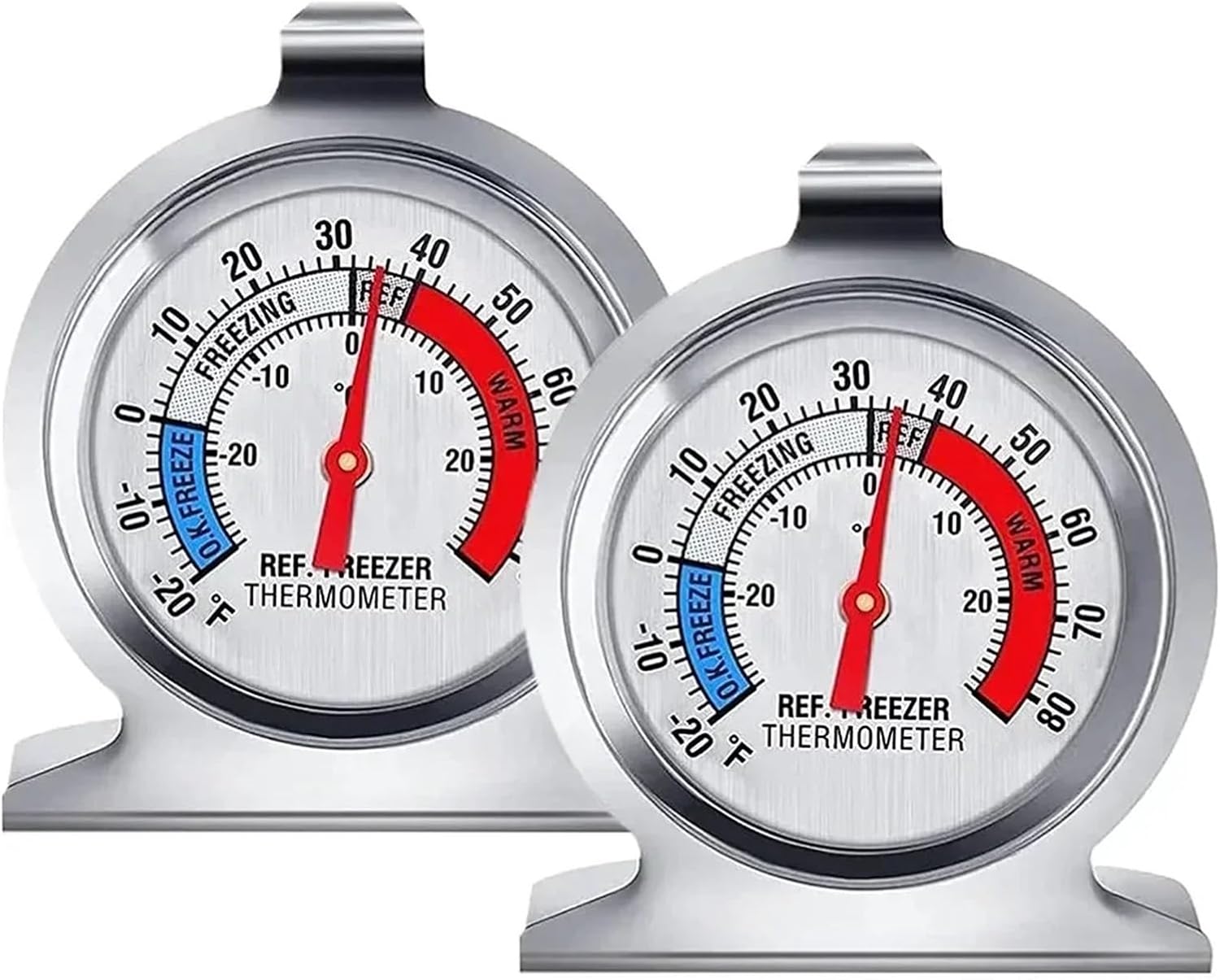 Refrigerator Thermometer -20-80°F Classic Fridge Large Dial With Red Indicator For Freezer Cooler(4 Pack)