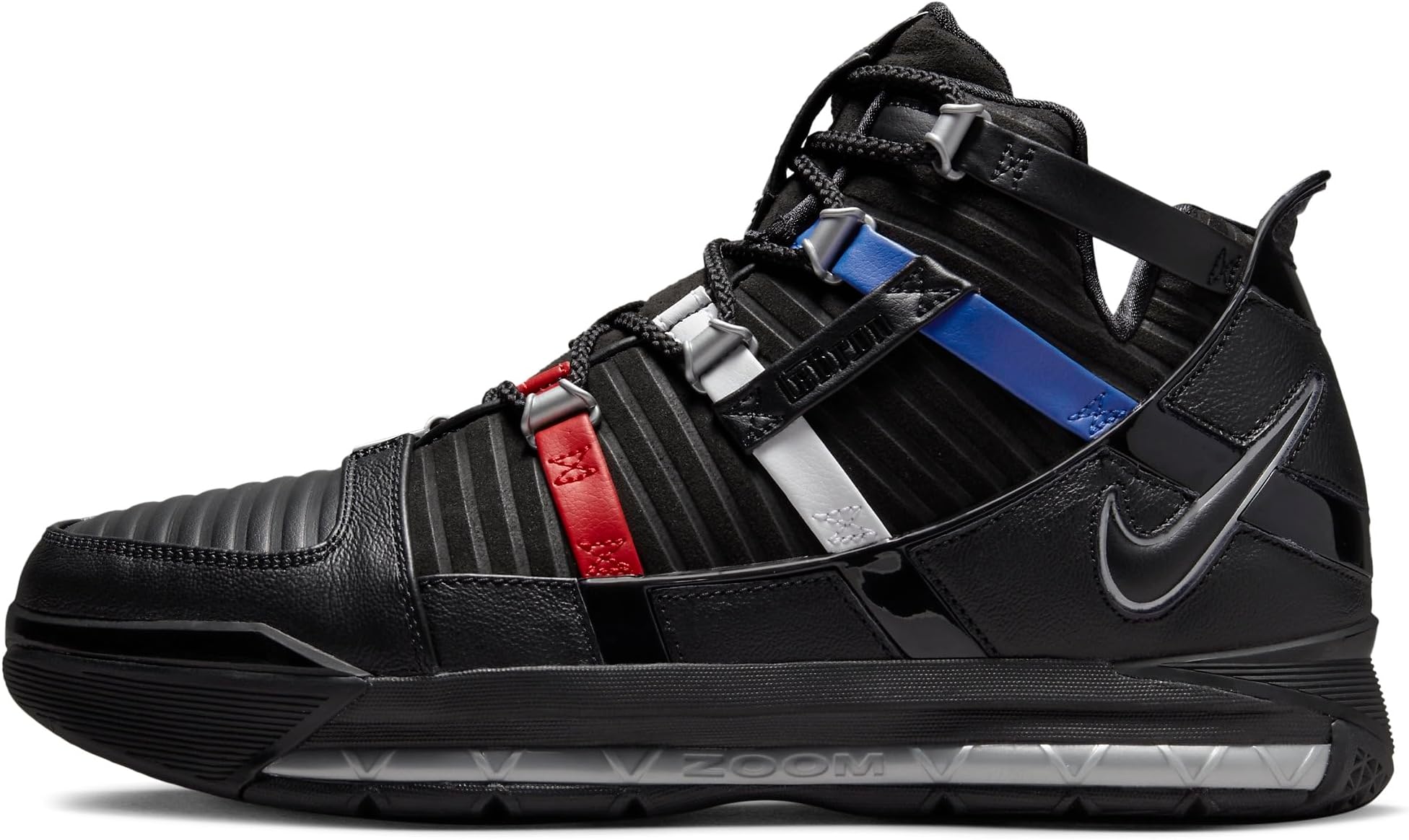 Zoom Lebron III QS Men's Trainers Sneakers Basketball Shoes DO9354 (Black/Metallic Silver-University RED 001) UK12 (EU47.5)