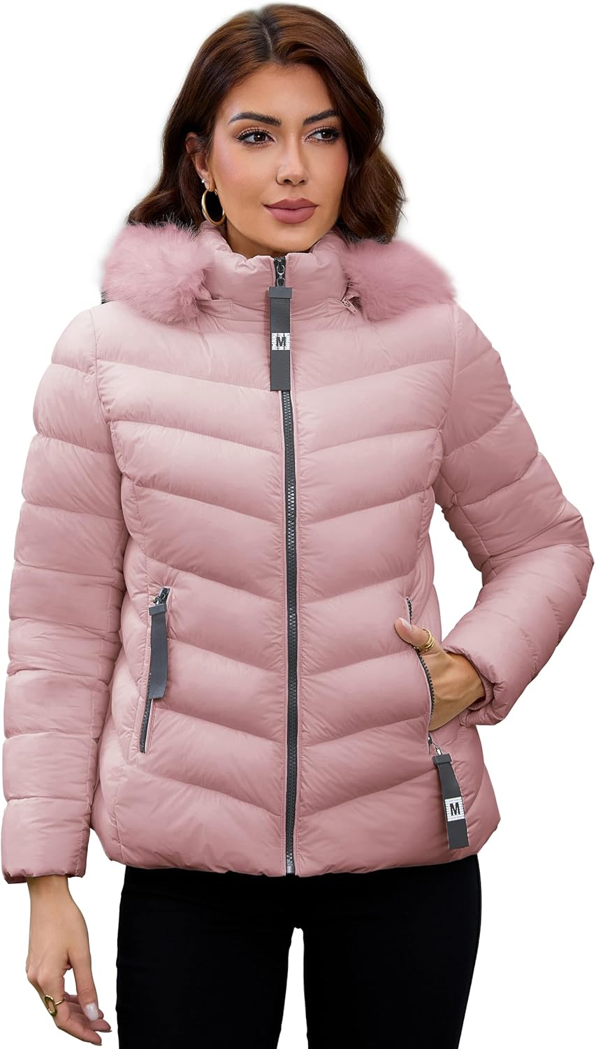 Jackets for Women Winter Coats Shiny Puffer Jacket Womens Lightweight Warm Quilted Jackets for Women