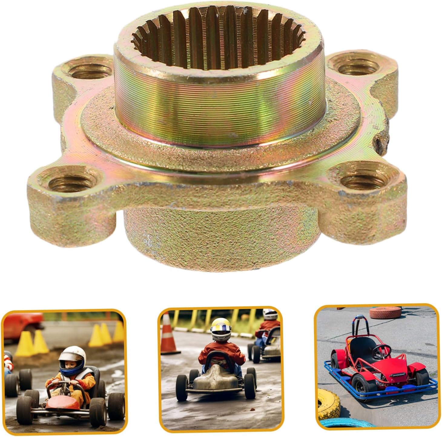 Ciieeo Go Kart Rear Axle Hub Replacement Durable Wheel Rim Brake Disc Fixed Seat for Atv Beach Carts Essential Accessory for Improved Stability and Performance