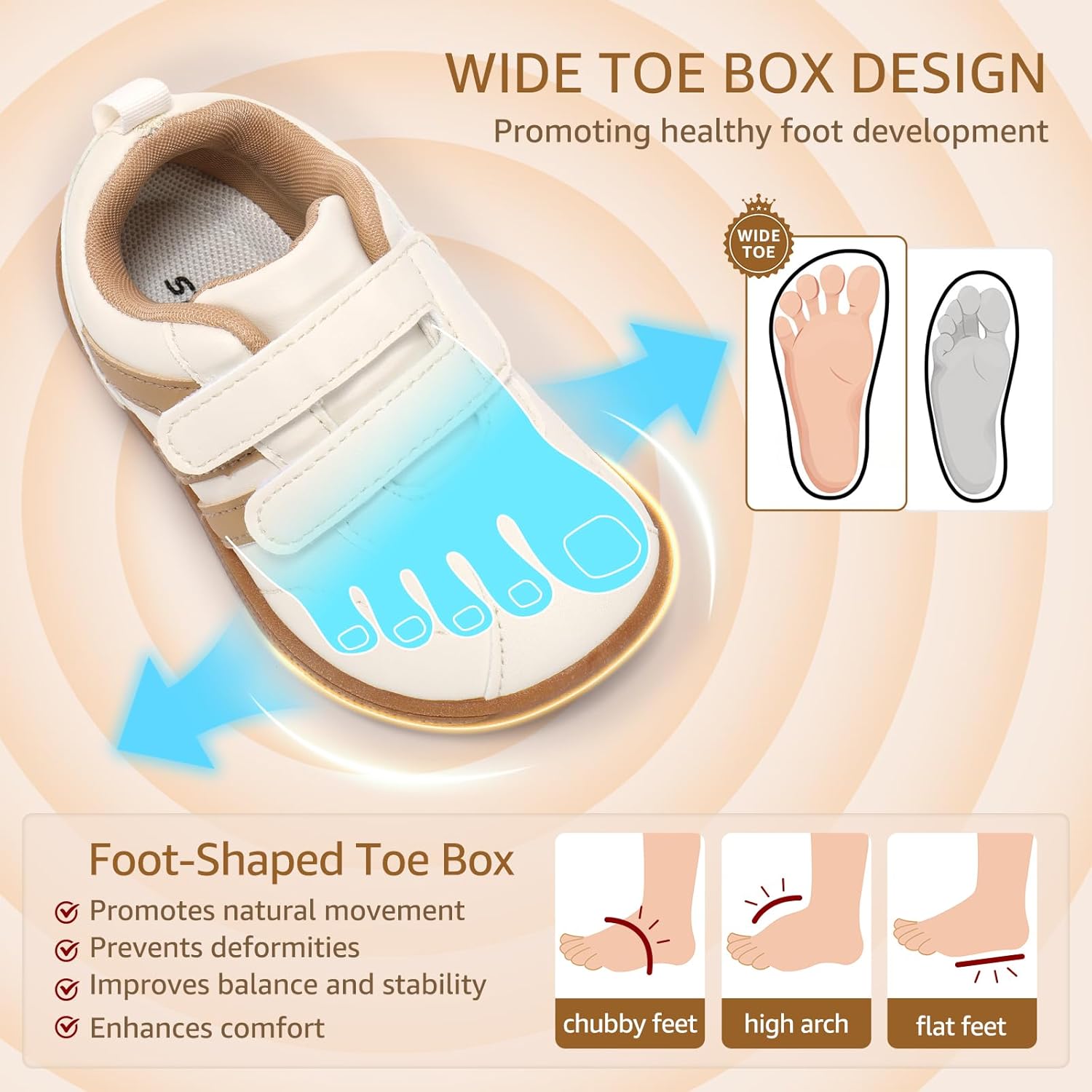 Toddler Wide Toe Box Barefoot Shoes Girls Boys Sneakers Zero Drop Fashion Kid Tennis Running Shoes Lightweight Non-Slip Comfortable First Walking Shoe Outdoor Activities School - Image 4