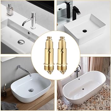 2 Pcs Pop Up Click Clack Slotted Plug Bolt Assembly Basin, Sink Plug Replacement Screw, Pop Up Plug for Most Sink Bath Tub Basin Drain Stopper