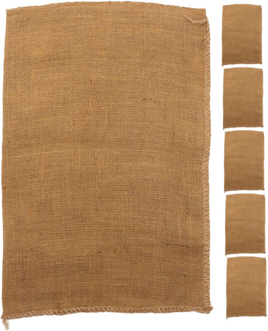 Kisangel 6pcs Heavy-Duty Jute Burlap Bags for Root Vegetable Storage Reusable Potatoes Onions and Flood Control Multi-Purpose Grow Bags for Gardening and Home Organization
