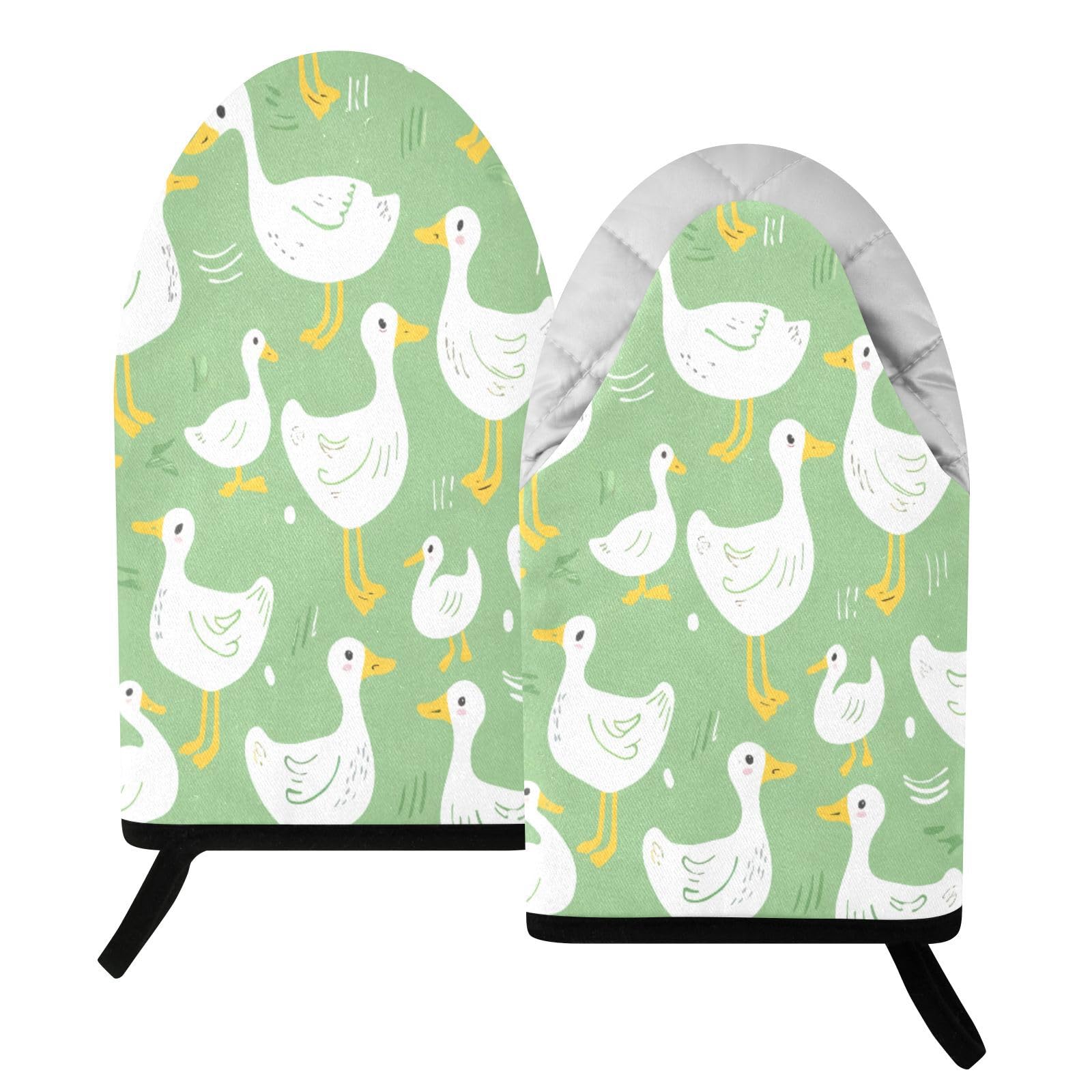 BURSTDDY Cartoon Goose (1) Oven Mitt,Heat Resistant Kitchen Mitts for Cooking